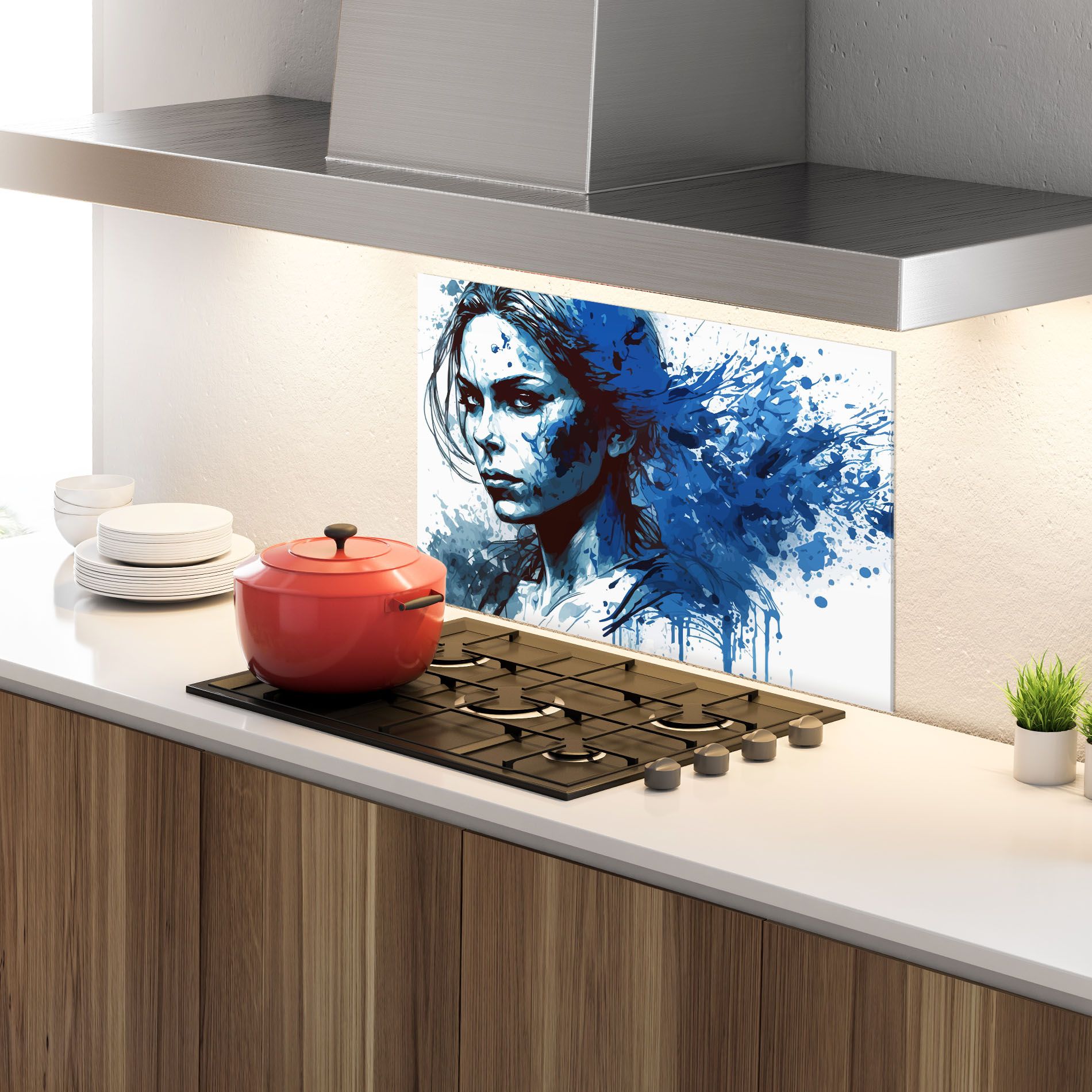 Portrait Blue Woman mockup 4