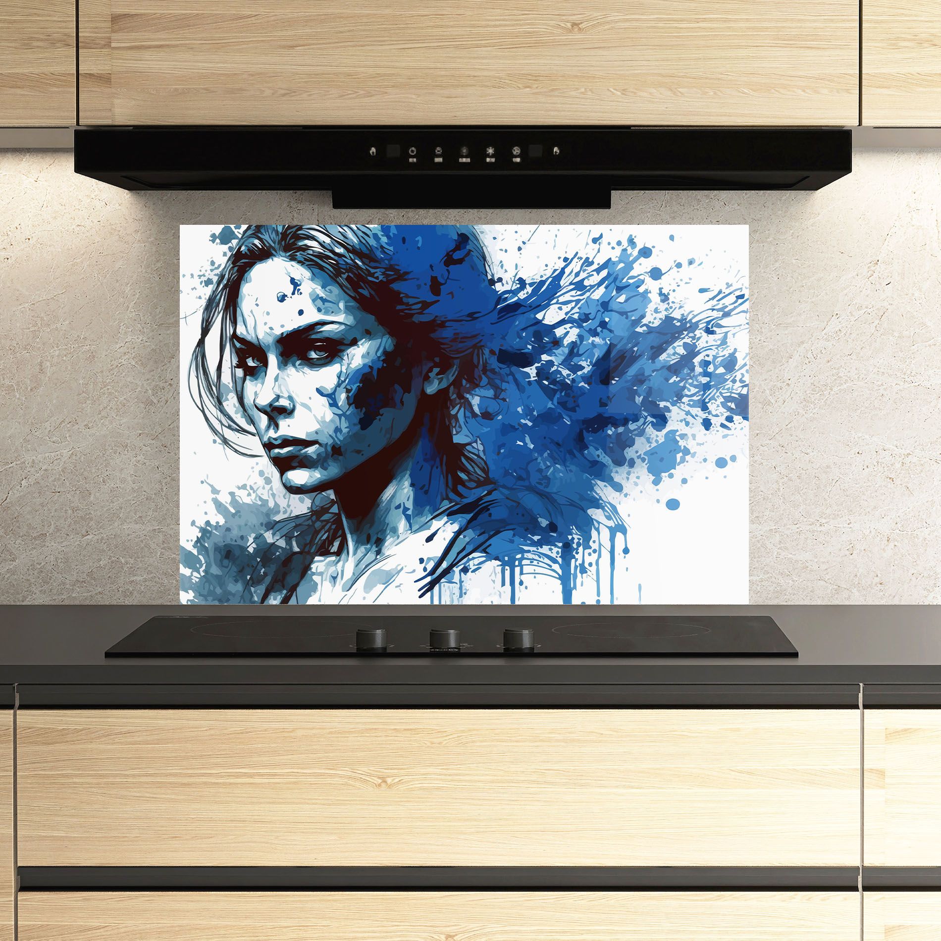 Portrait Blue Woman mockup 3