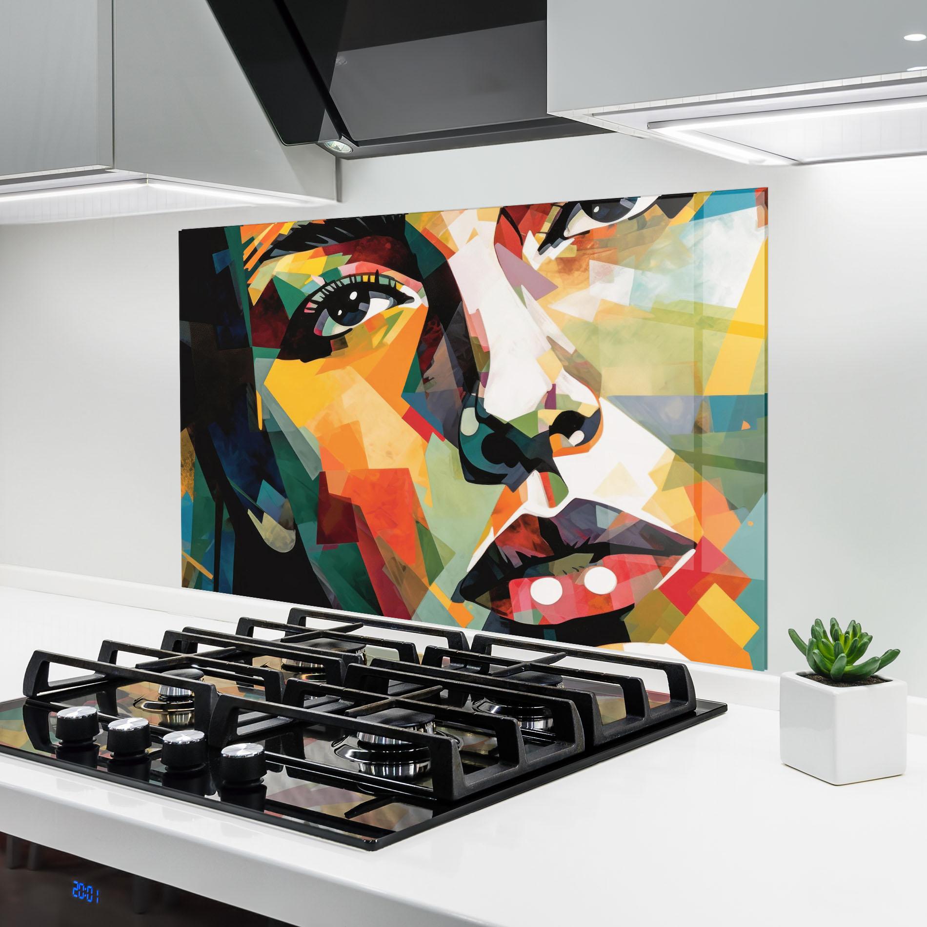 Küchenrückwand Glas Neoexpressionism mockup 6