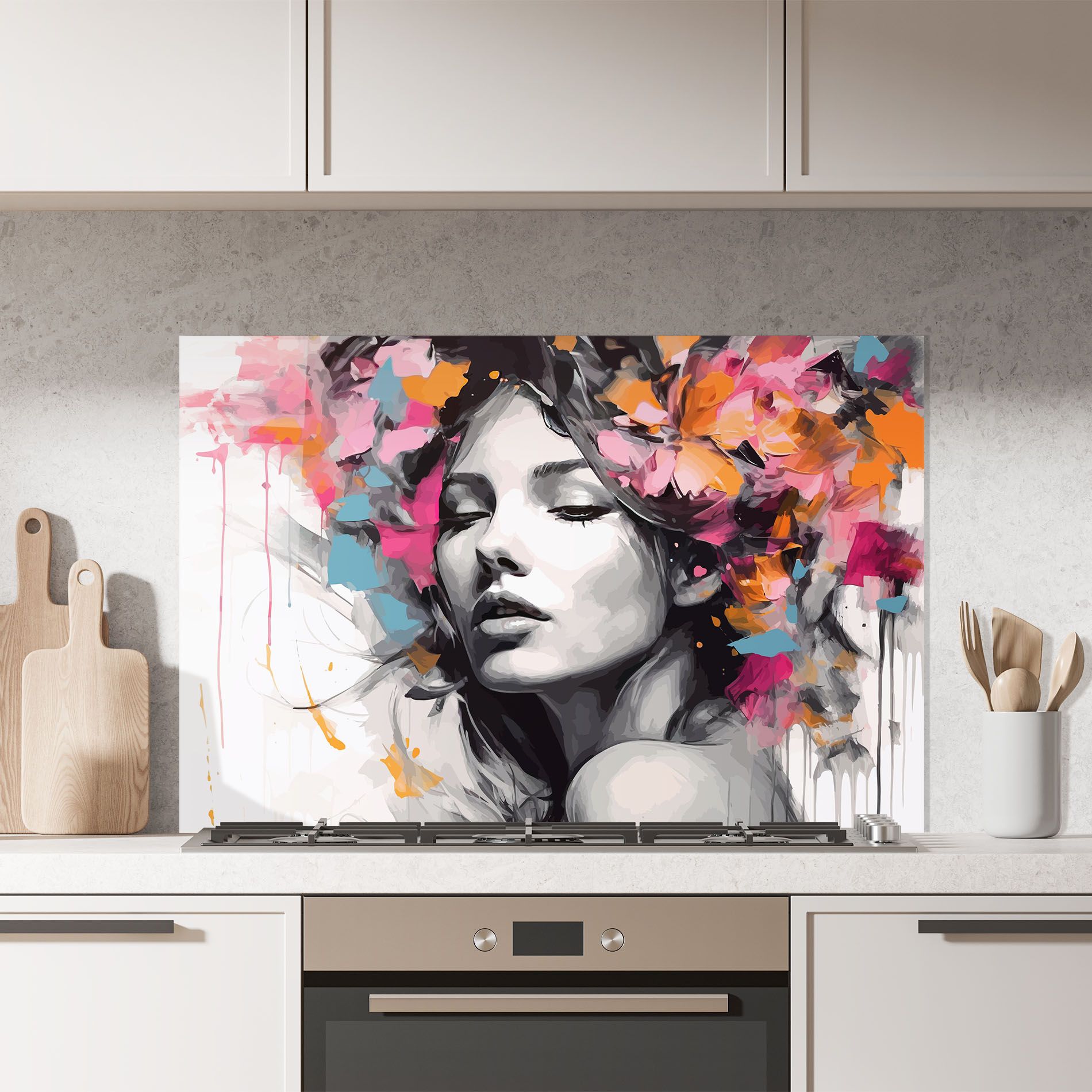 Colorful Flower Portrait mockup 7