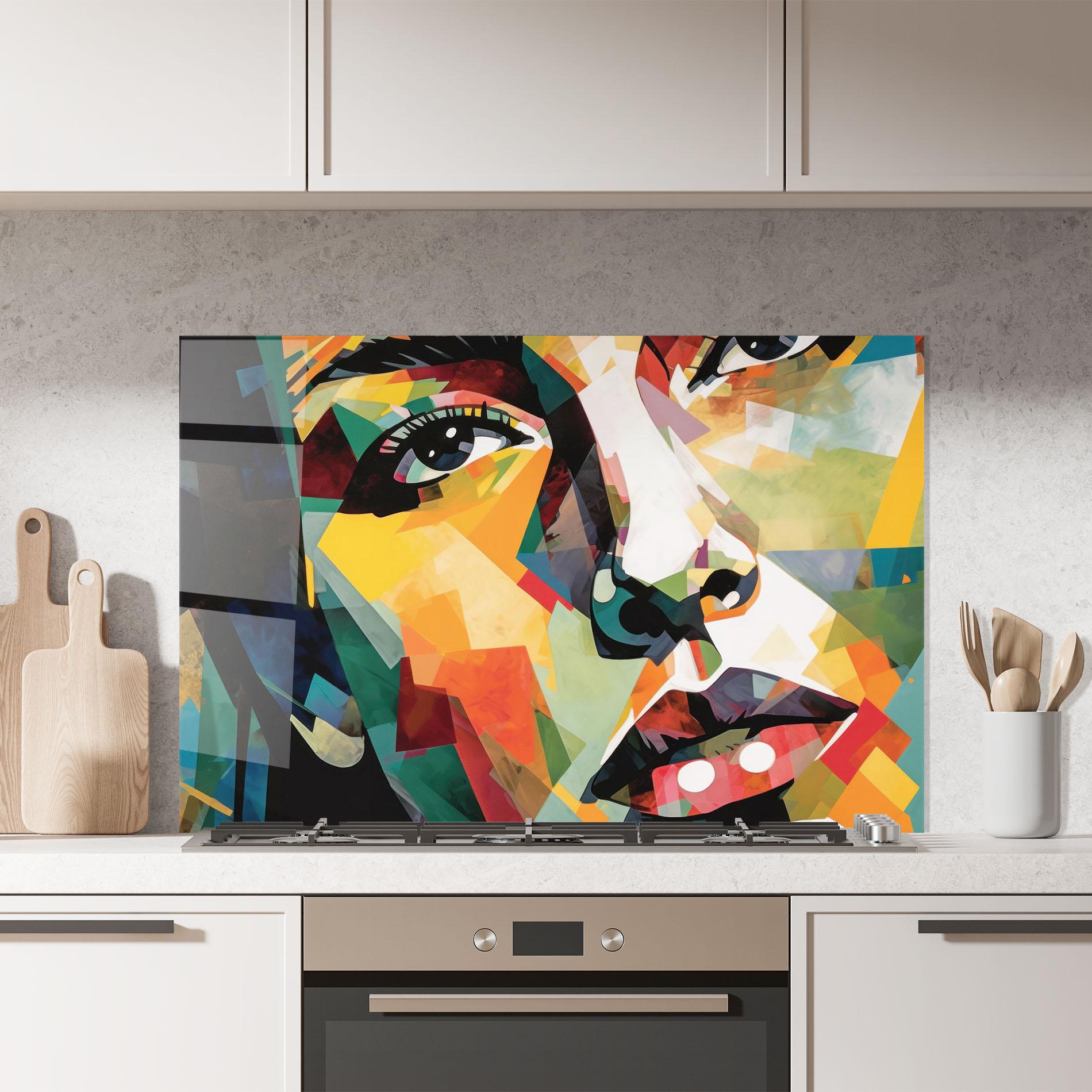 Küchenrückwand Glas Neoexpressionism mockup 7