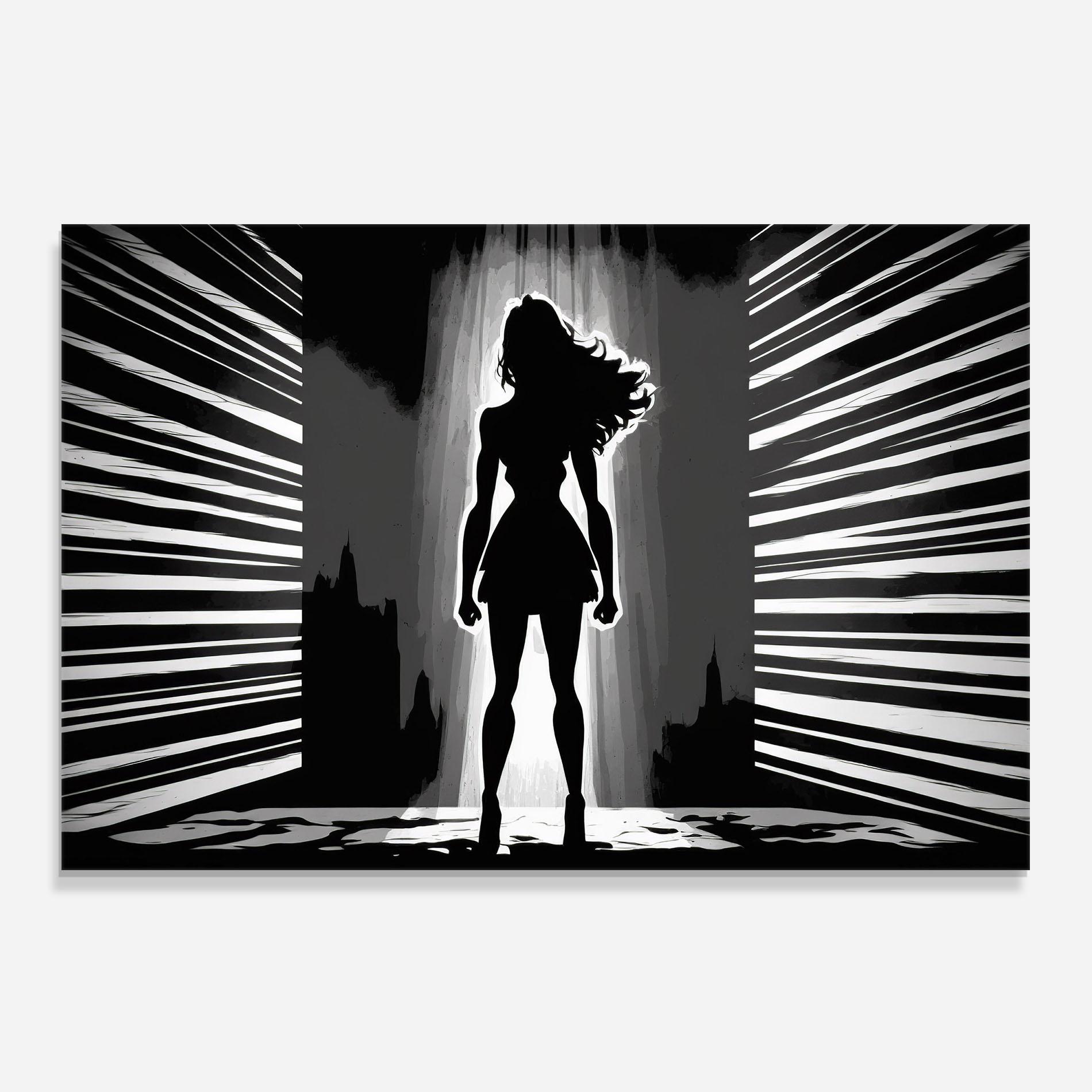Küchenrückwand Glas Dark Girl Power mockup 0