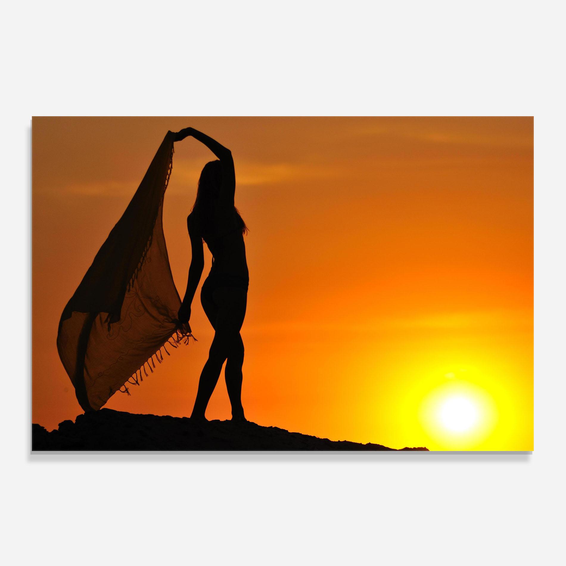 Küchenrückwand Glas Pareo Raised Sunset mockup 0