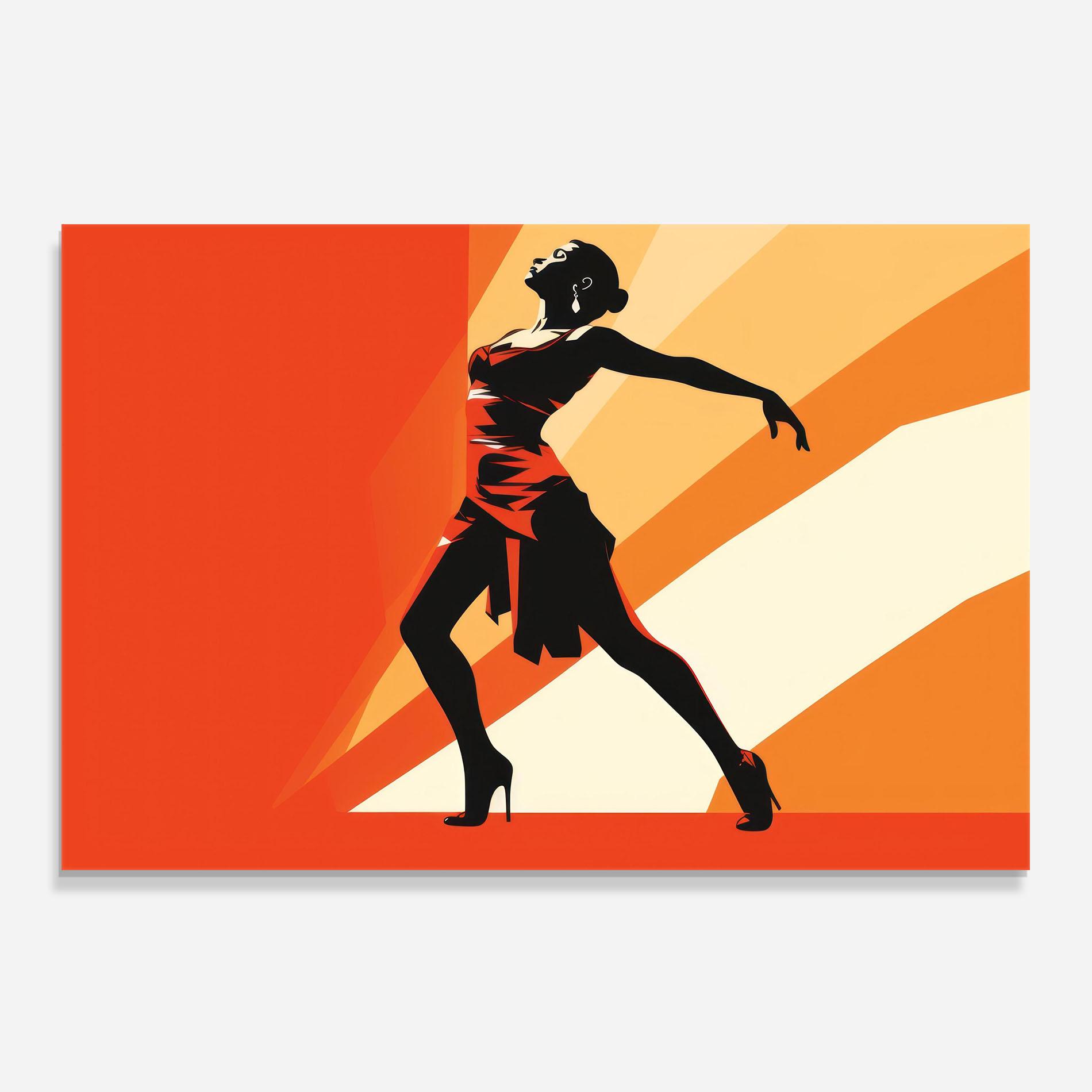 Küchenrückwand Glas Red Dress Shilouette mockup 0