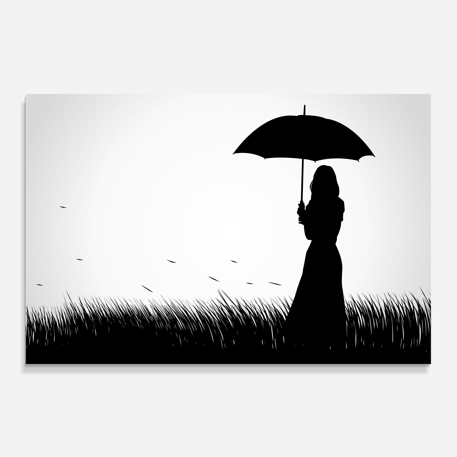 Küchenrückwand Glas Umbrella Girl mockup 0