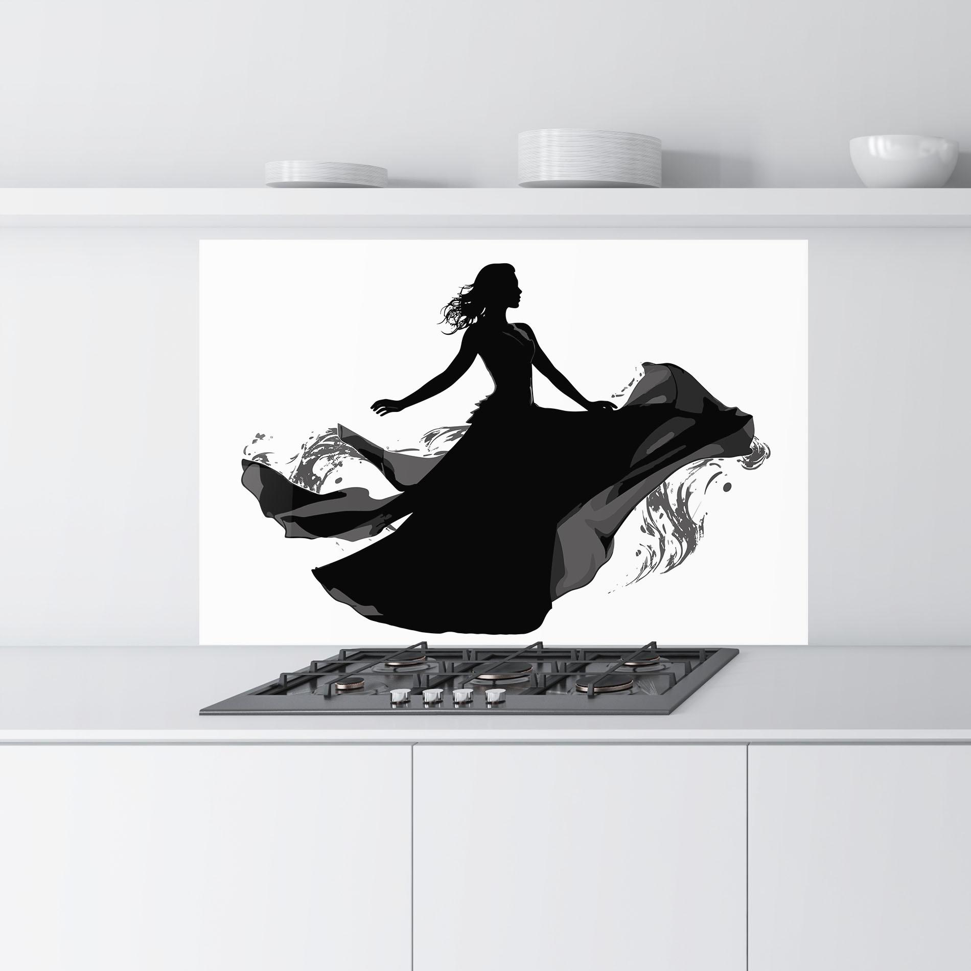 Küchenrückwand Glas Dress Jump mockup 9