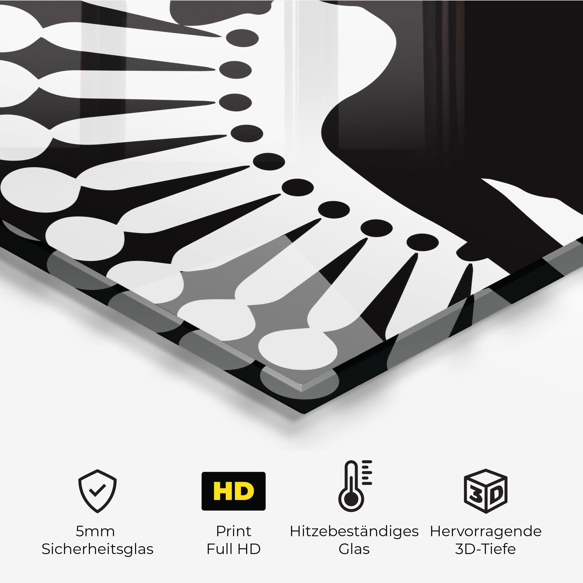 Küchenrückwand Glas Black Shilouette Lady mockup 2