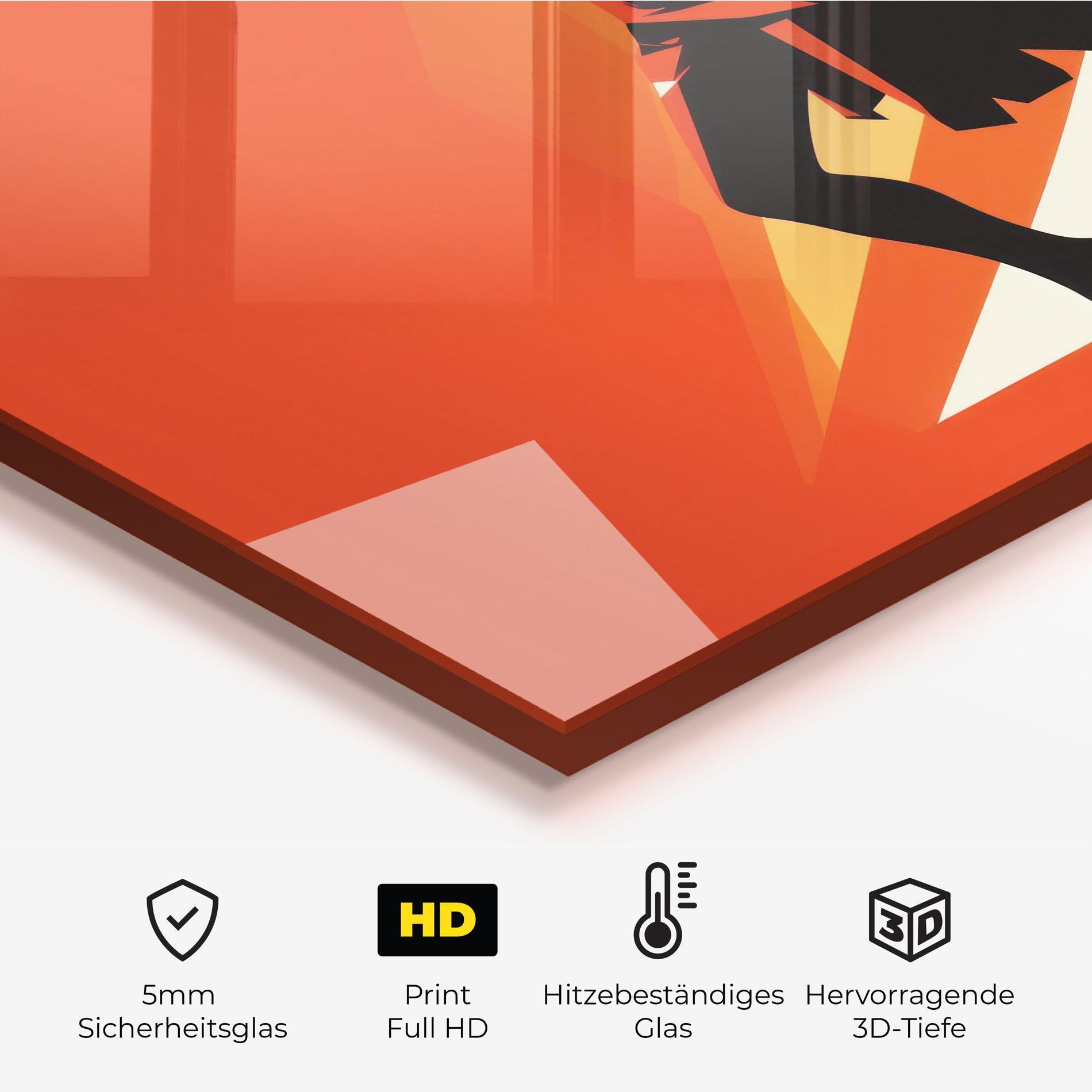 Küchenrückwand Glas Red Dress Shilouette mockup 2