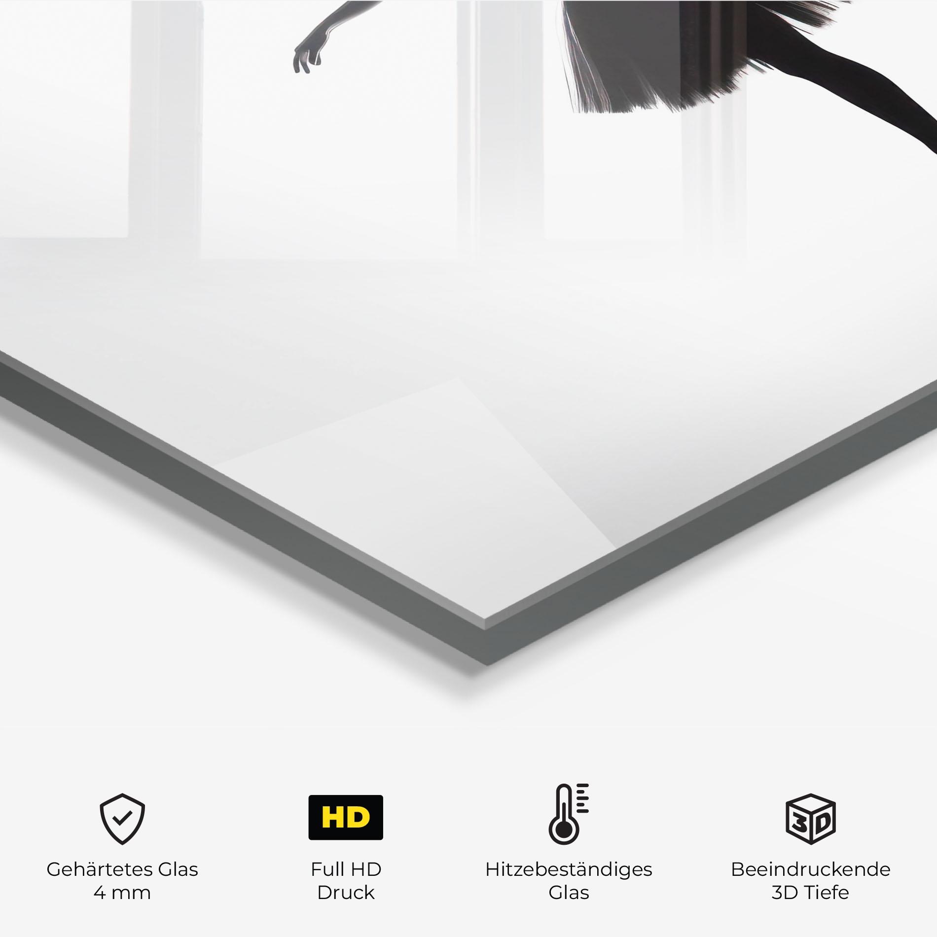 Küchenrückwand Glas Ballerina Shilouette mockup 2