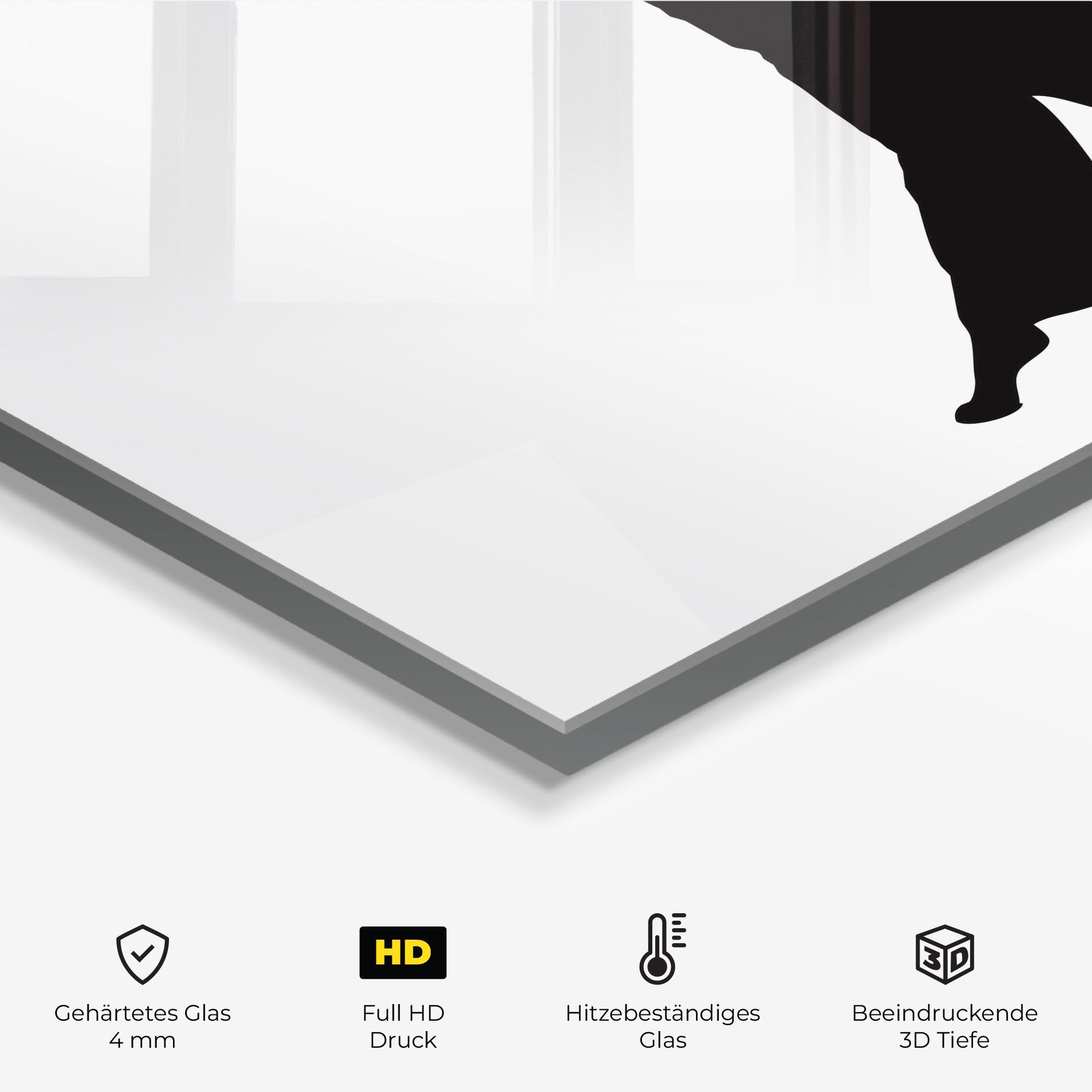 Küchenrückwand Glas Dance Silhouette mockup 2