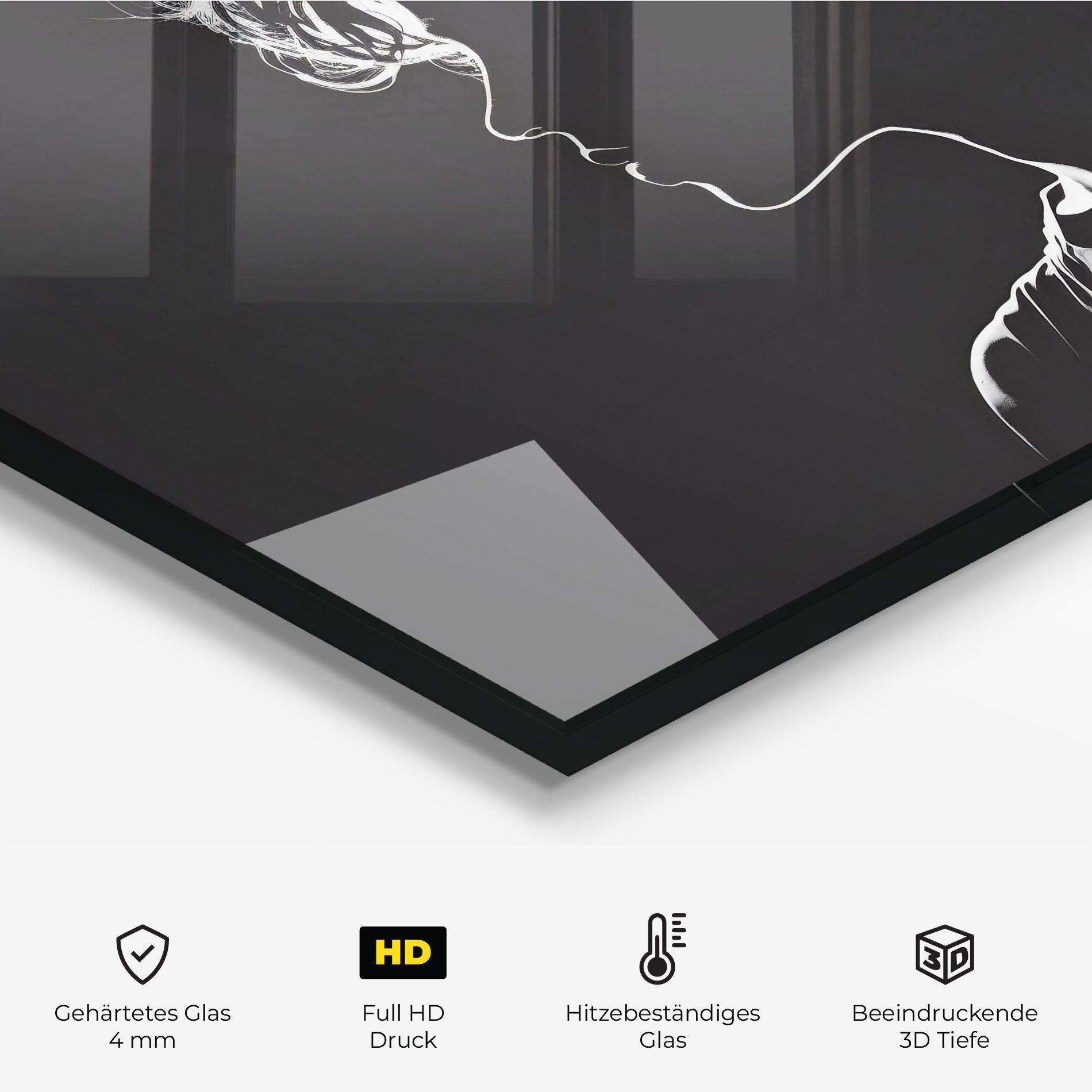 Küchenrückwand Glas Digital Silhouette mockup 2