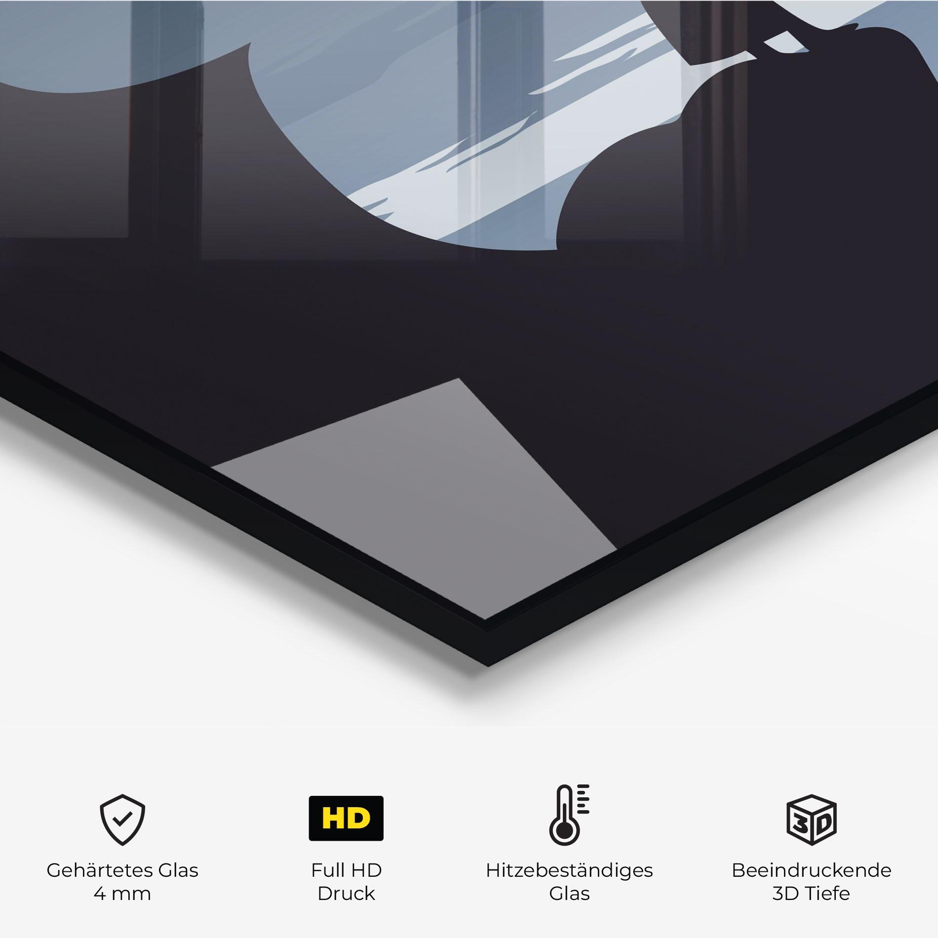 Küchenrückwand Glas Little Girl Birds mockup 2