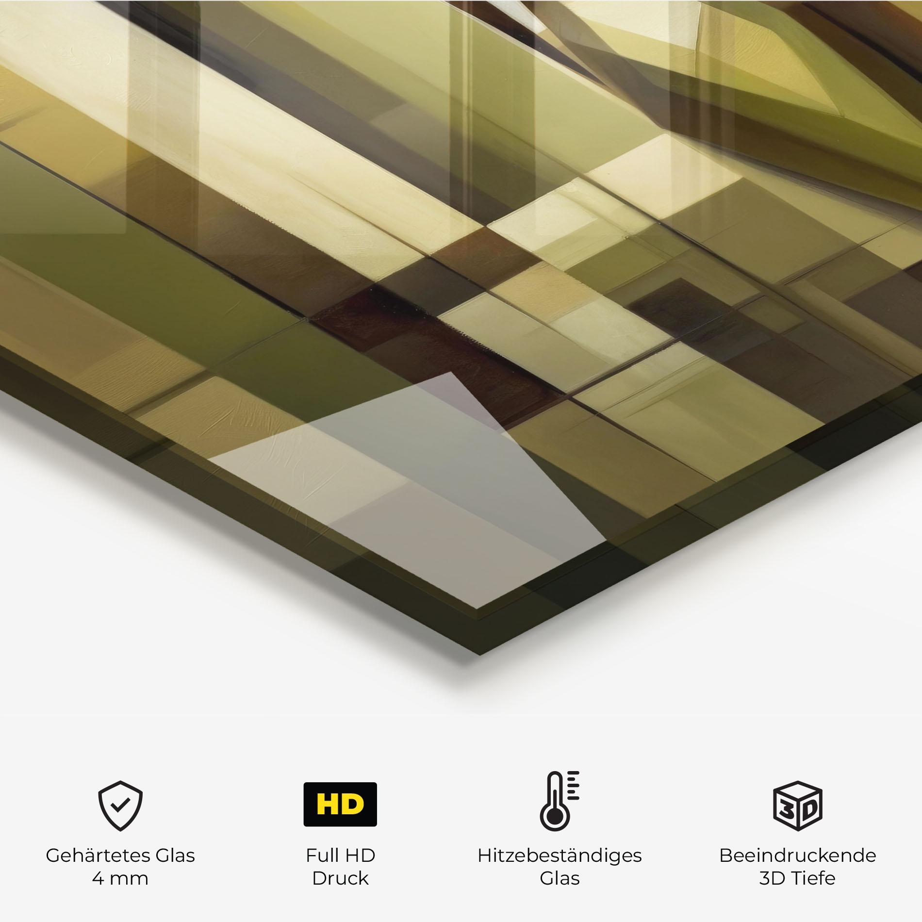 Küchenrückwand Glas Olive Green Shilouete mockup 2