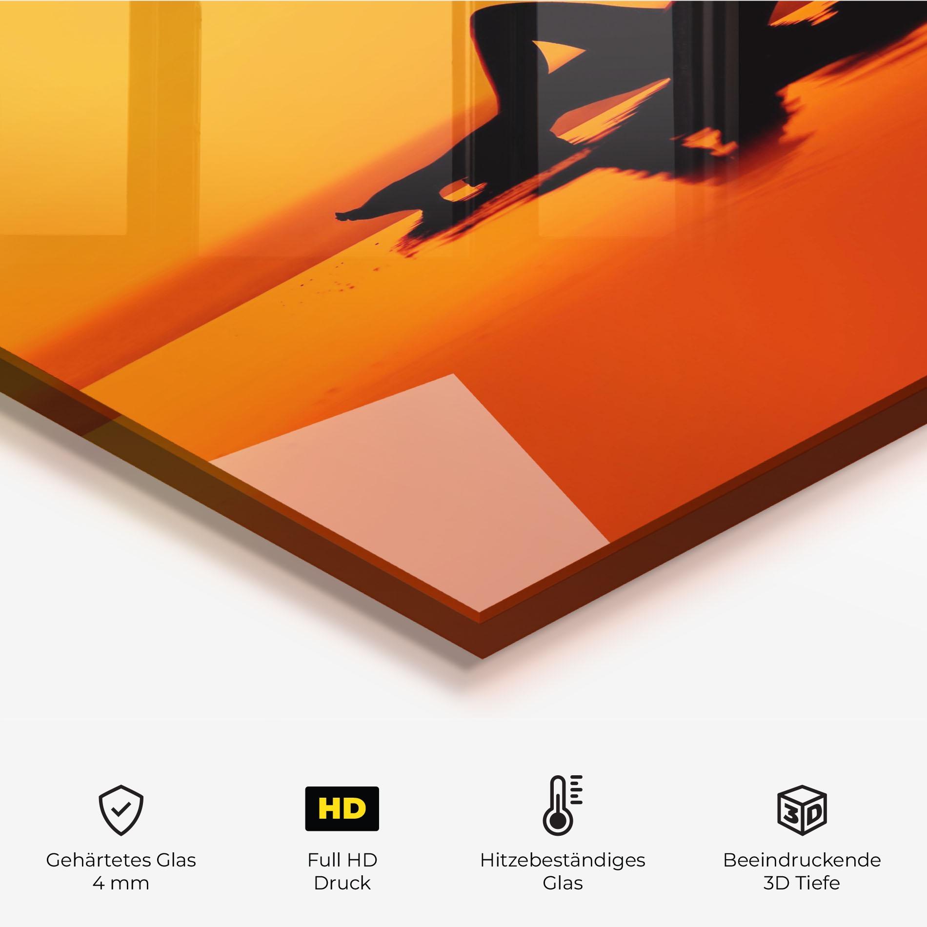 Küchenrückwand Glas Pool Sunset mockup 2