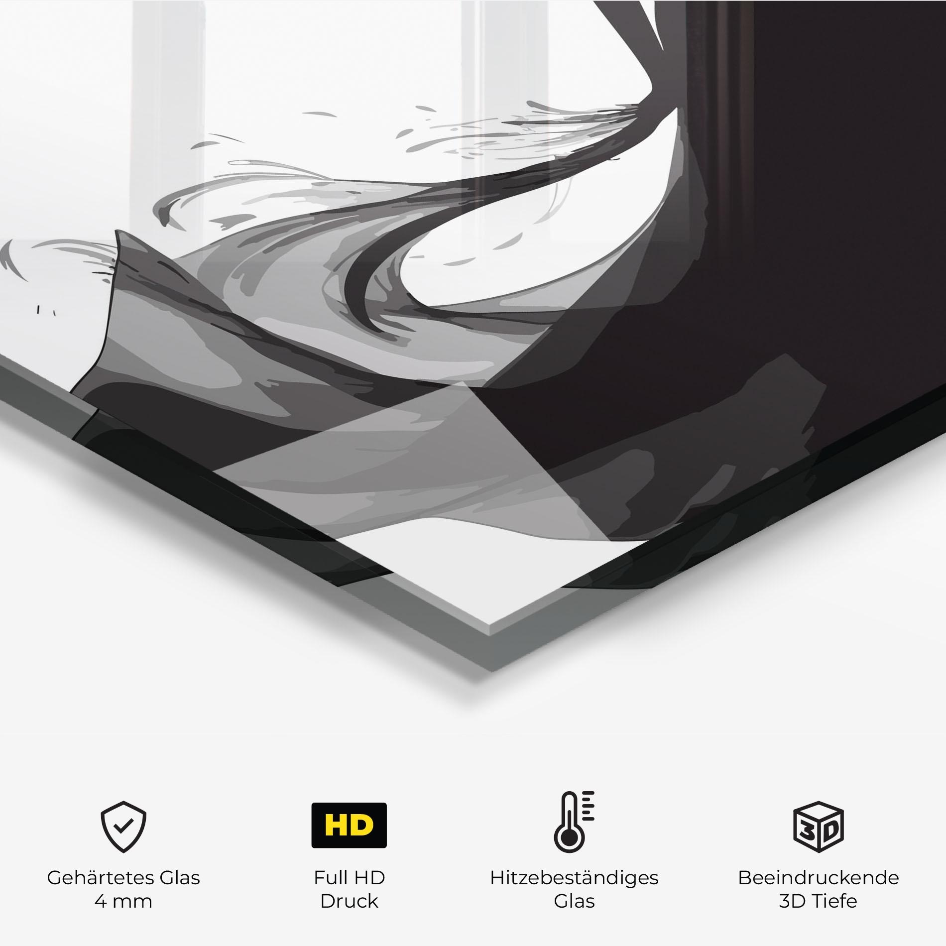 Küchenrückwand Glas Pretty Black Dress mockup 2