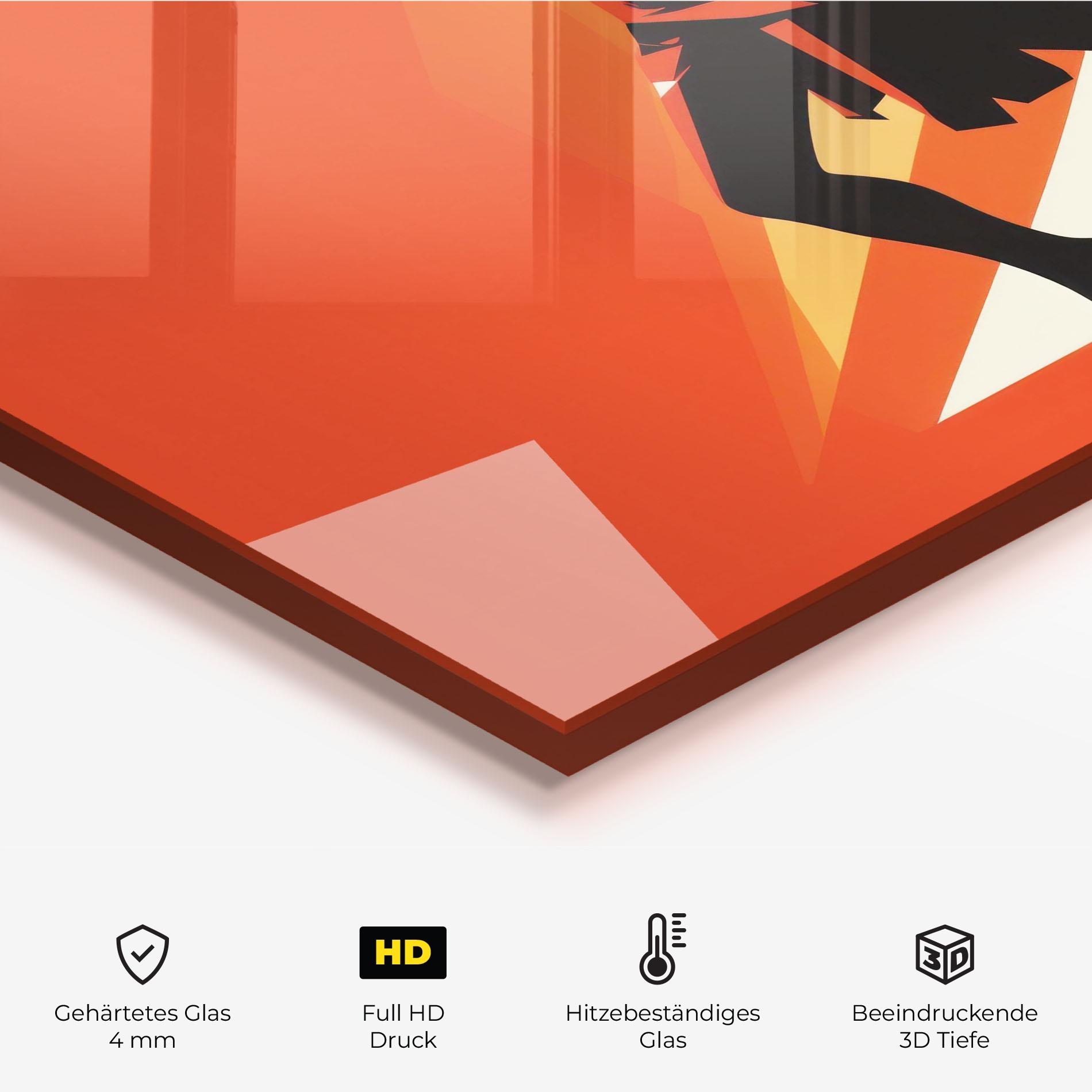 Küchenrückwand Glas Red Dress Shilouette mockup 2