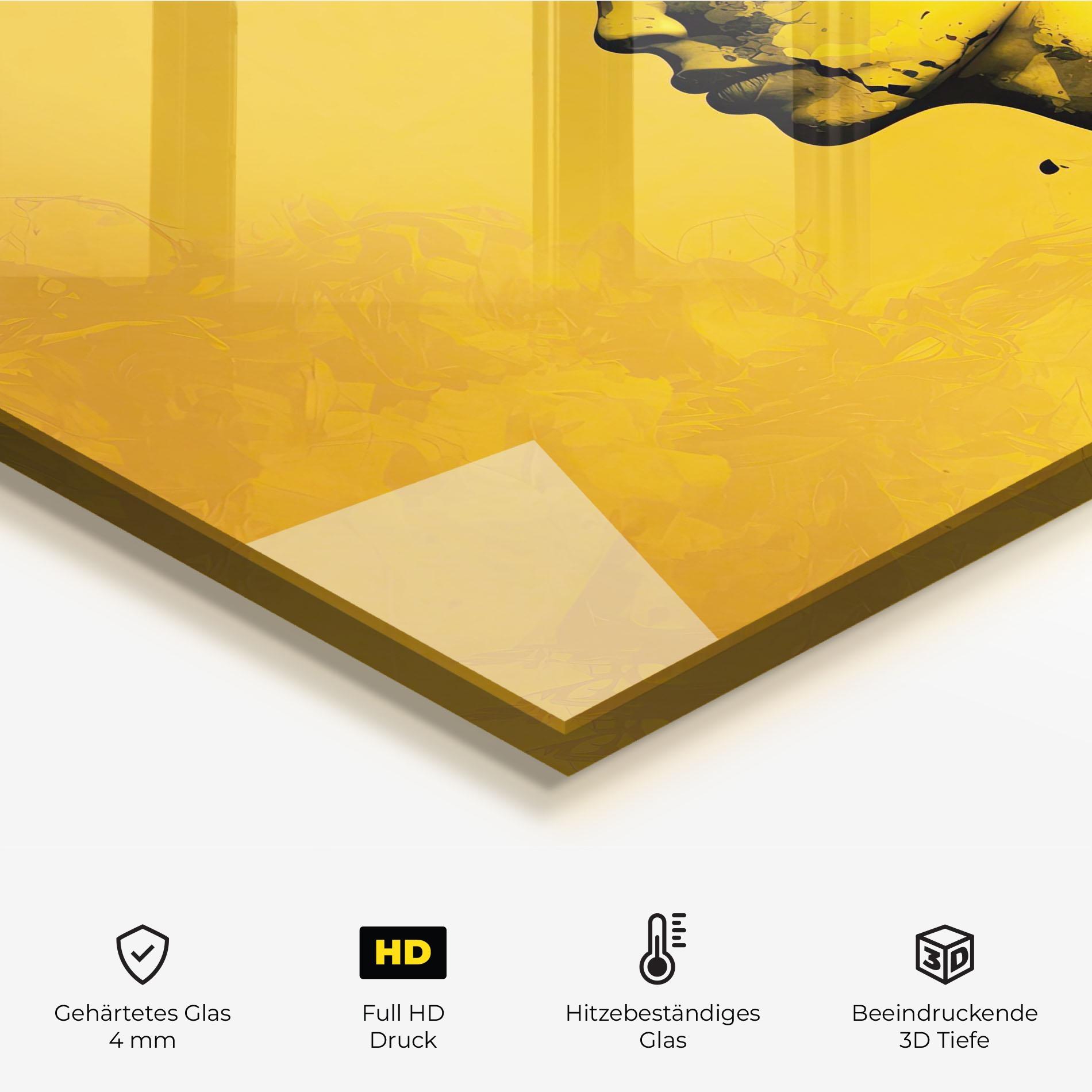 Küchenrückwand Glas Thinking Yellow mockup 2