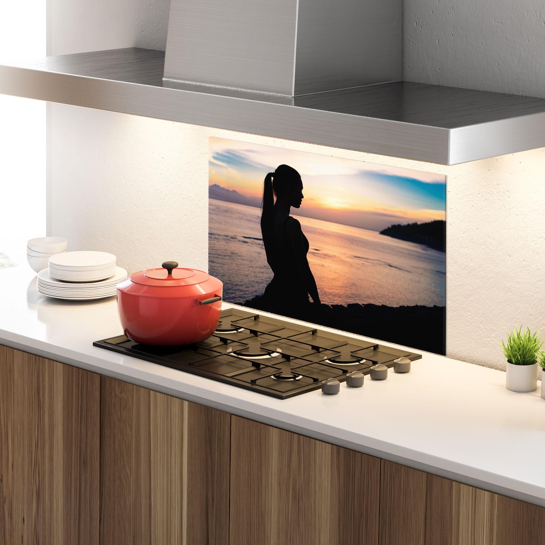 Küchenrückwand Glas Beach Pretty View mockup 4