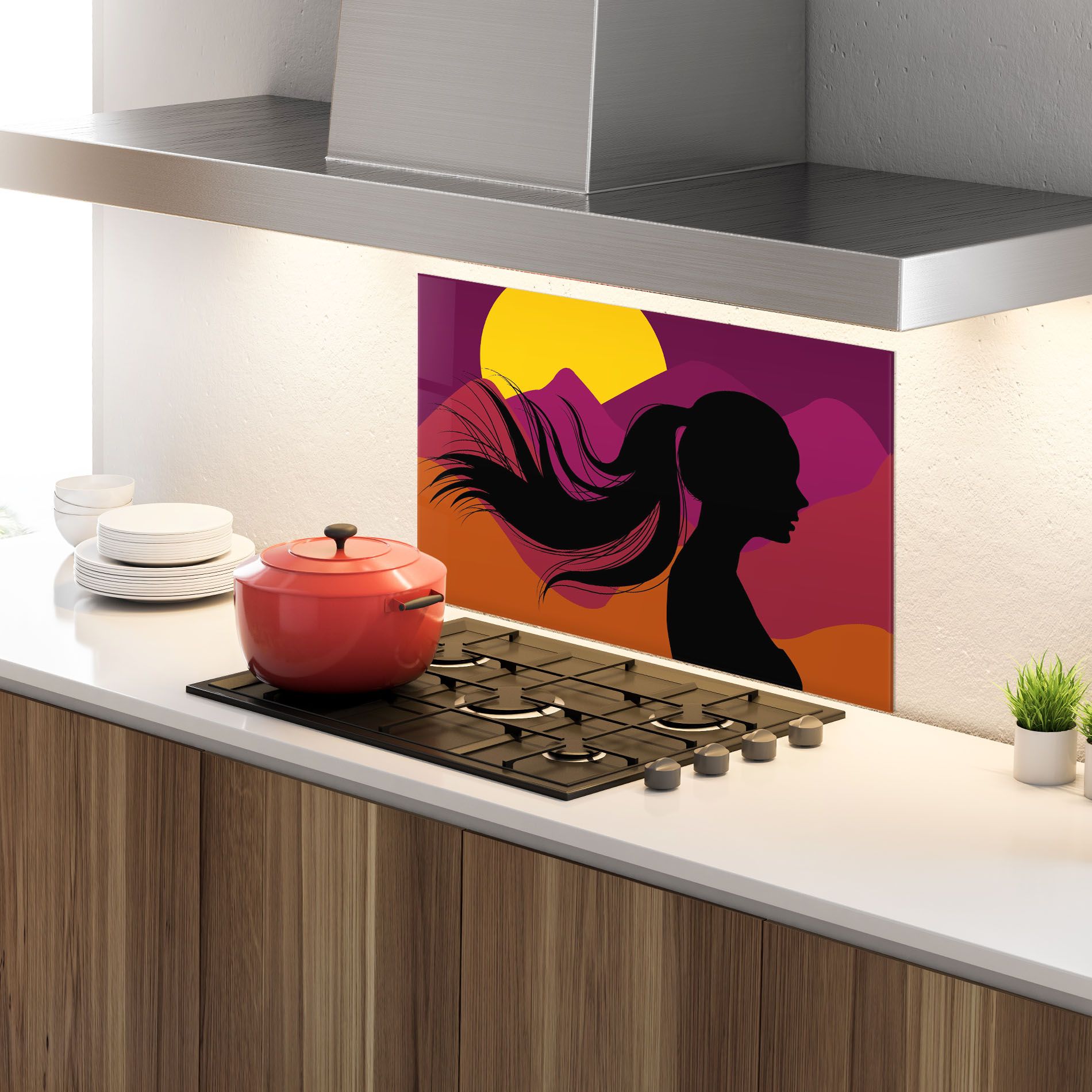 Long Hair Silhouette mockup 4