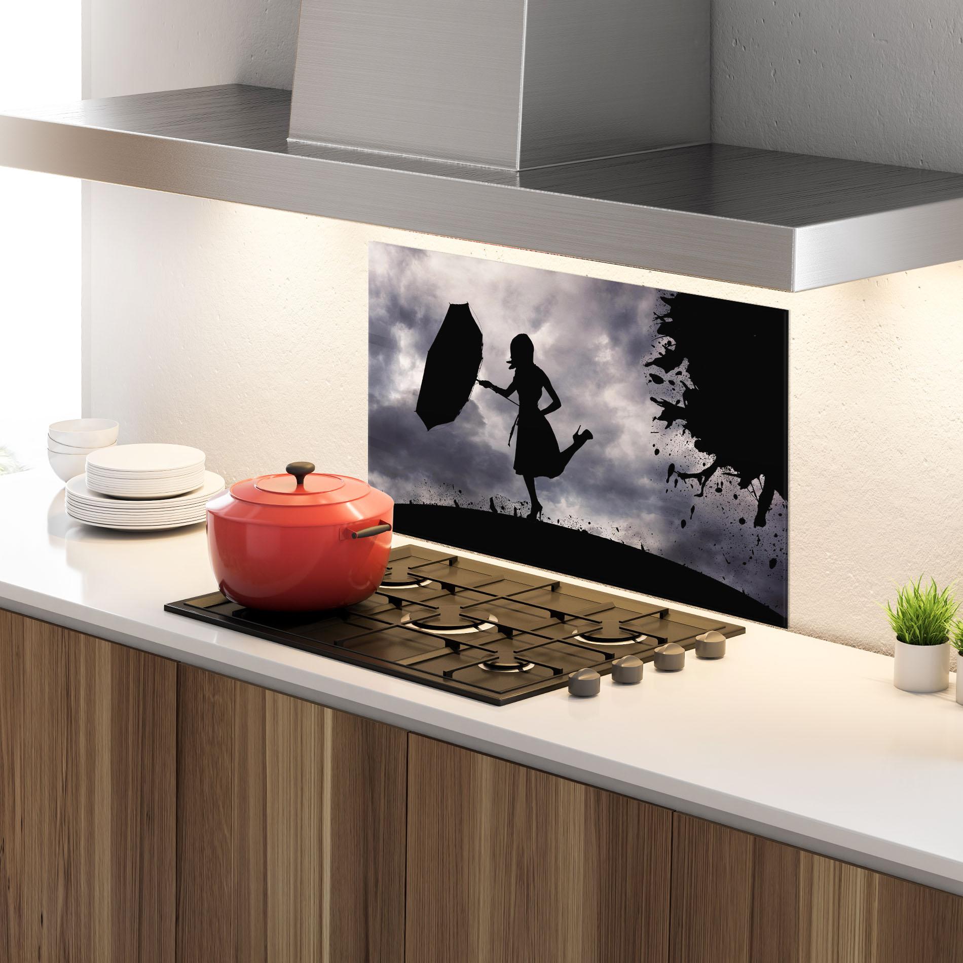 Küchenrückwand Glas Stormy Day mockup 4