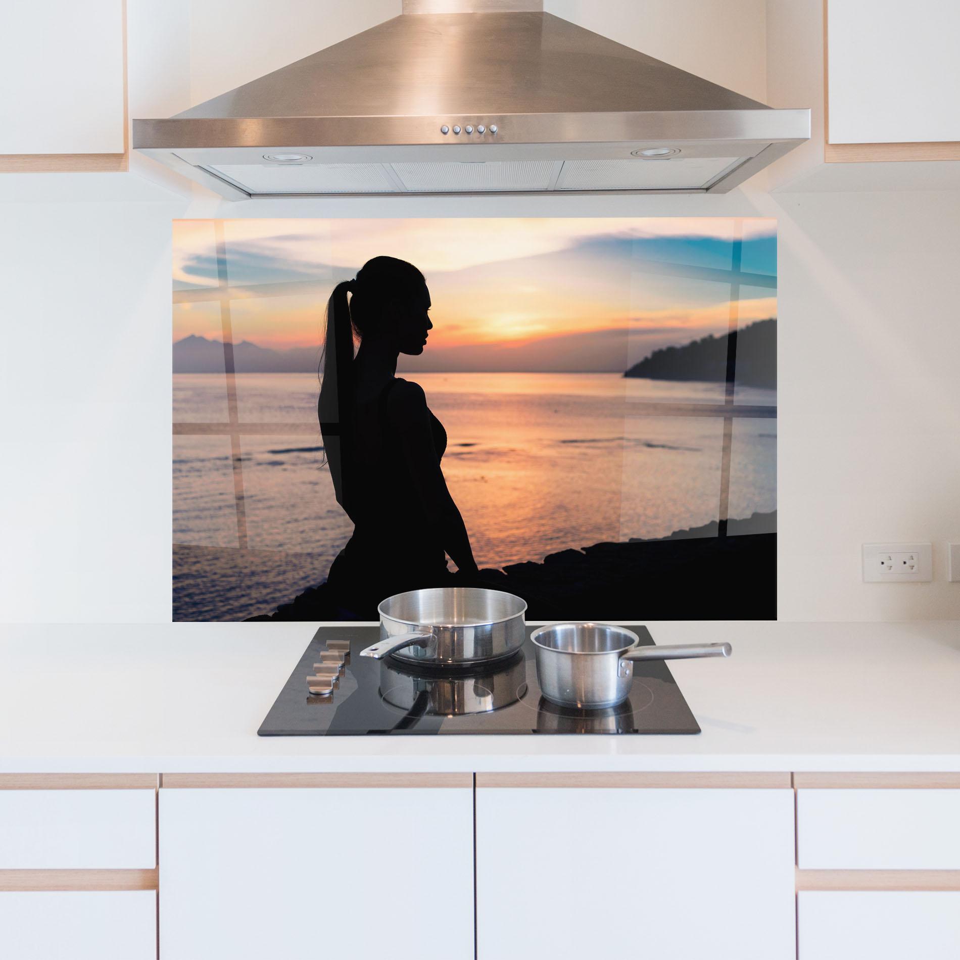 Küchenrückwand Glas Beach Pretty View mockup 5