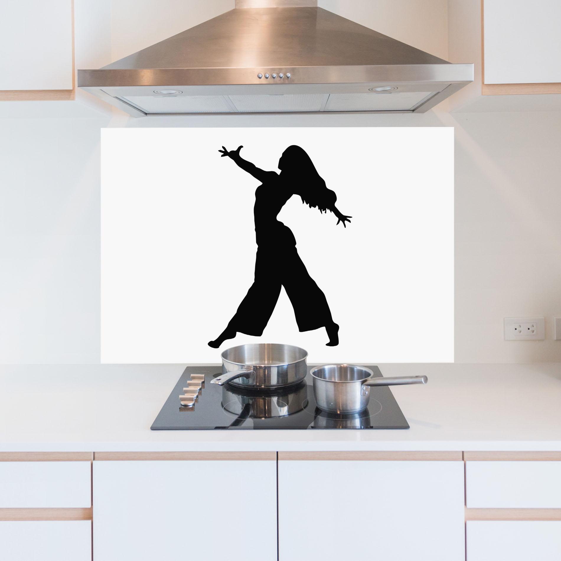 Küchenrückwand Glas Dance Silhouette mockup 5