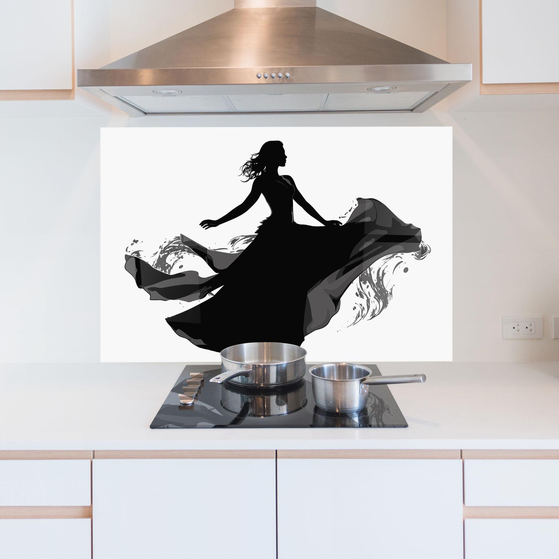 Küchenrückwand Glas Dress Jump mockup 5
