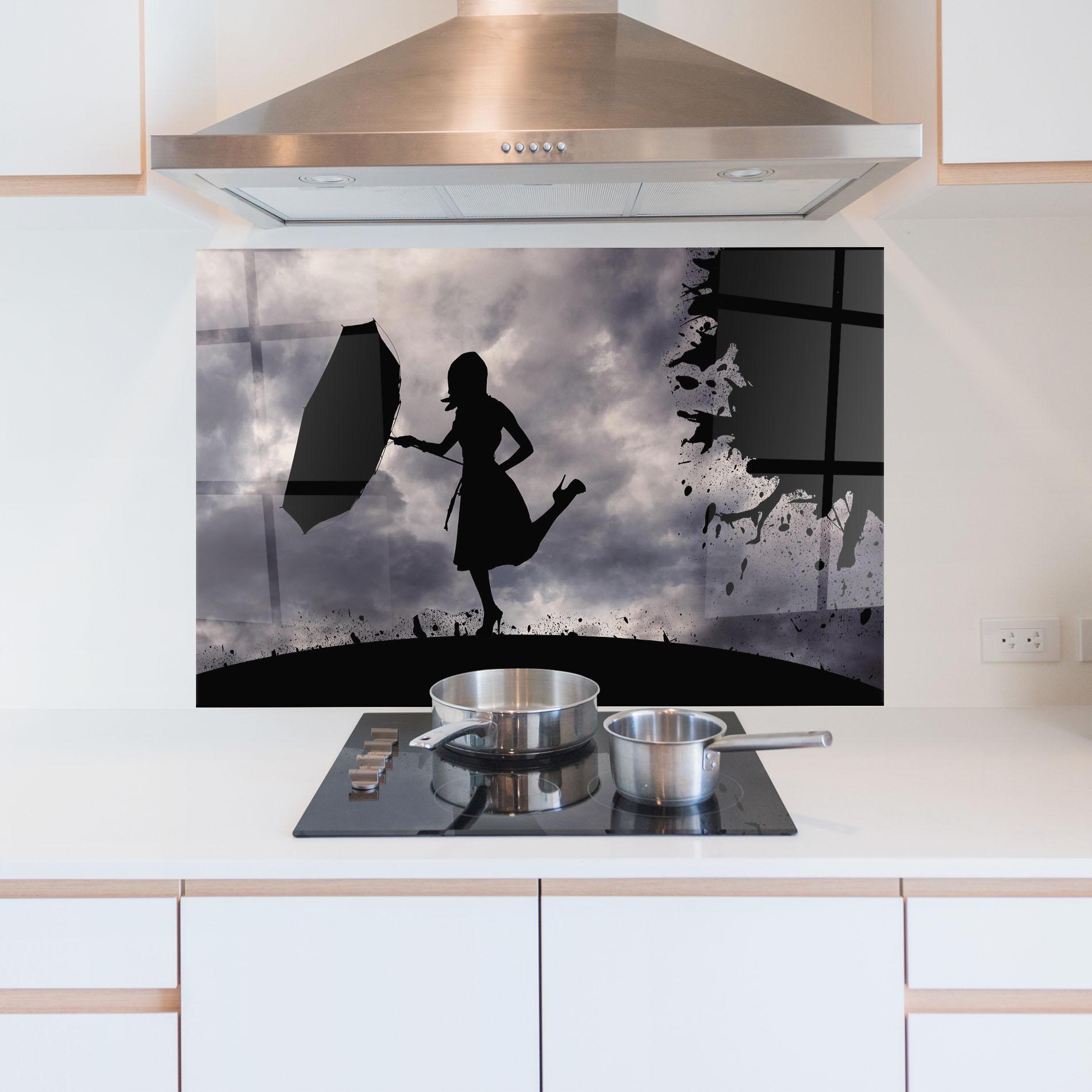 Küchenrückwand Glas Stormy Day mockup 5