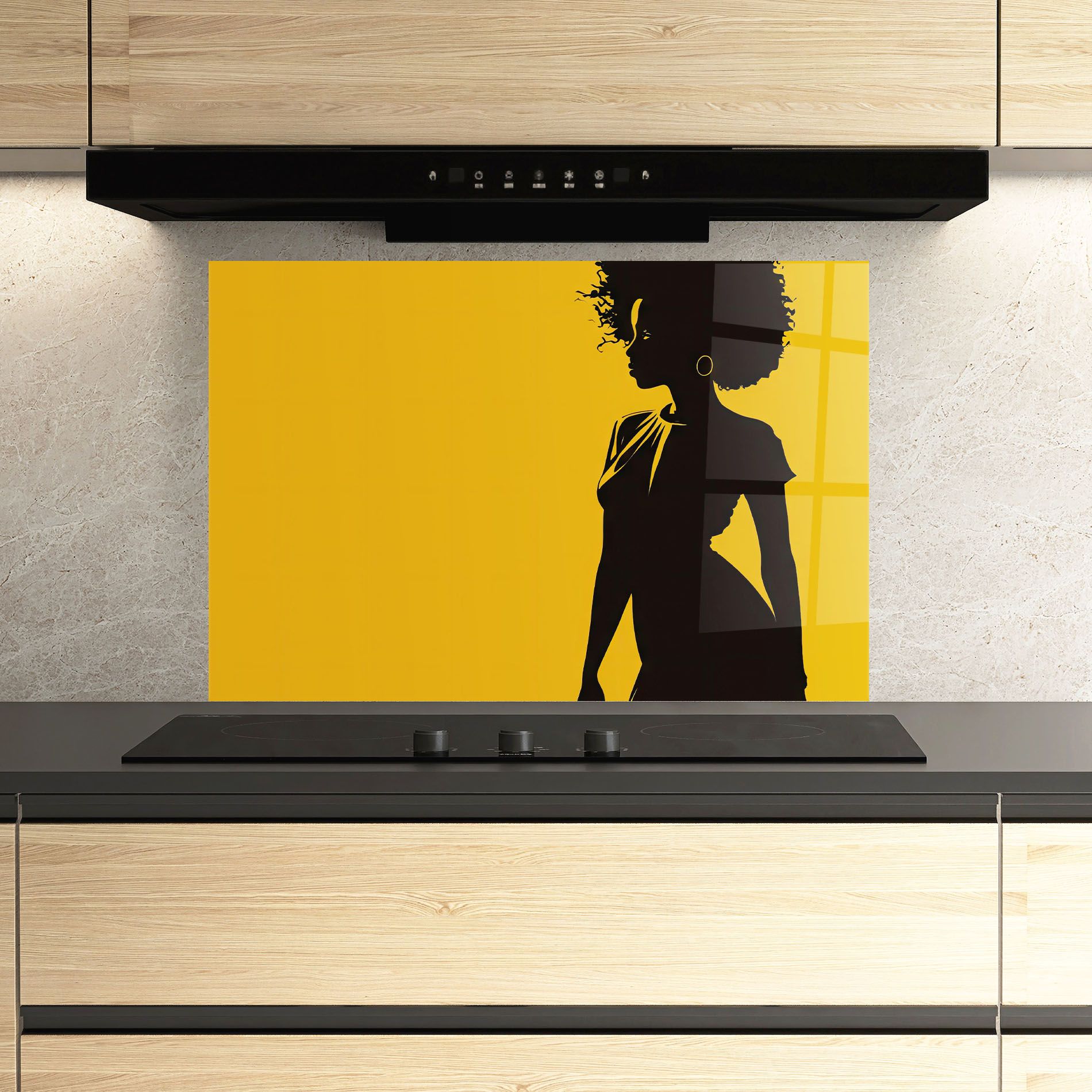 Afro Woman Shilouette mockup 3