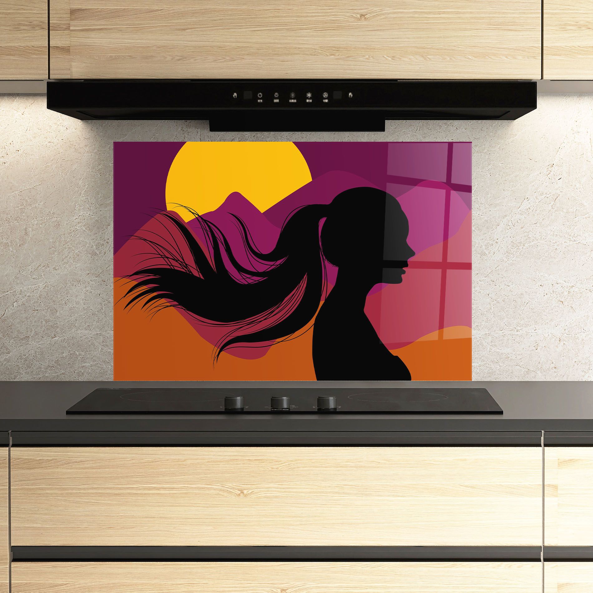 Long Hair Silhouette mockup 3