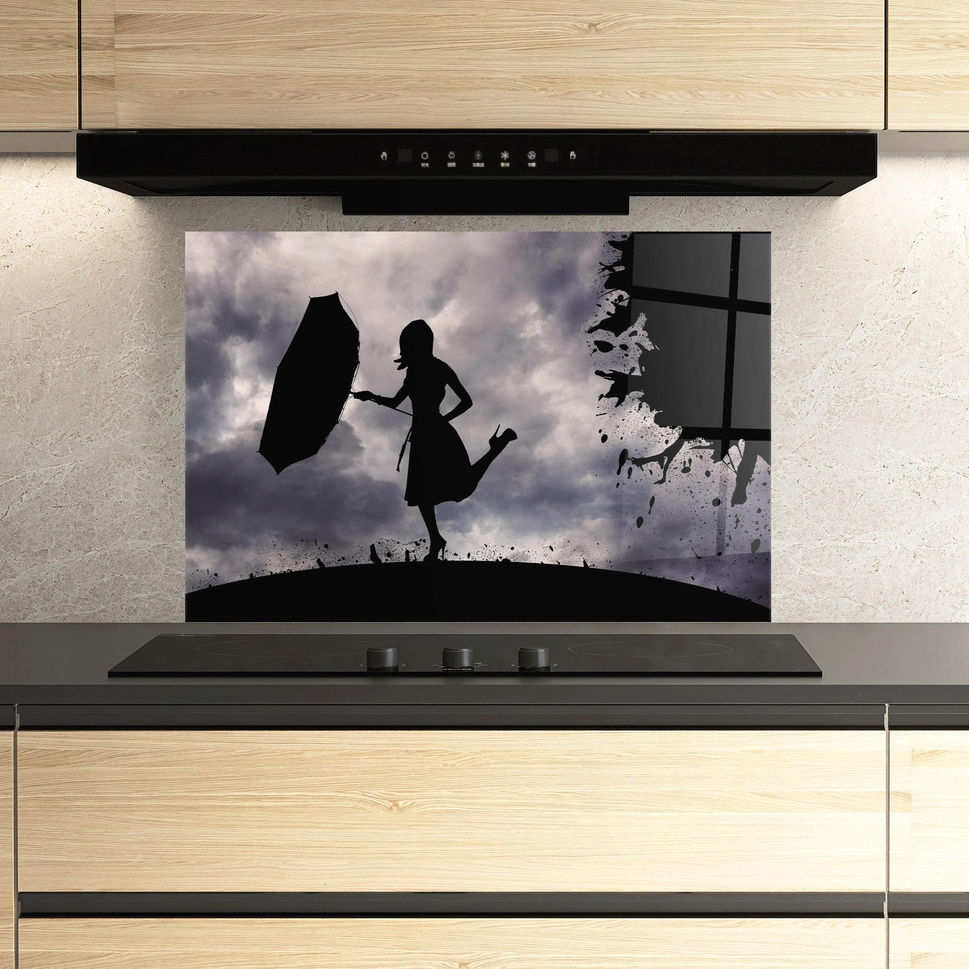 Küchenrückwand Glas Stormy Day mockup 3