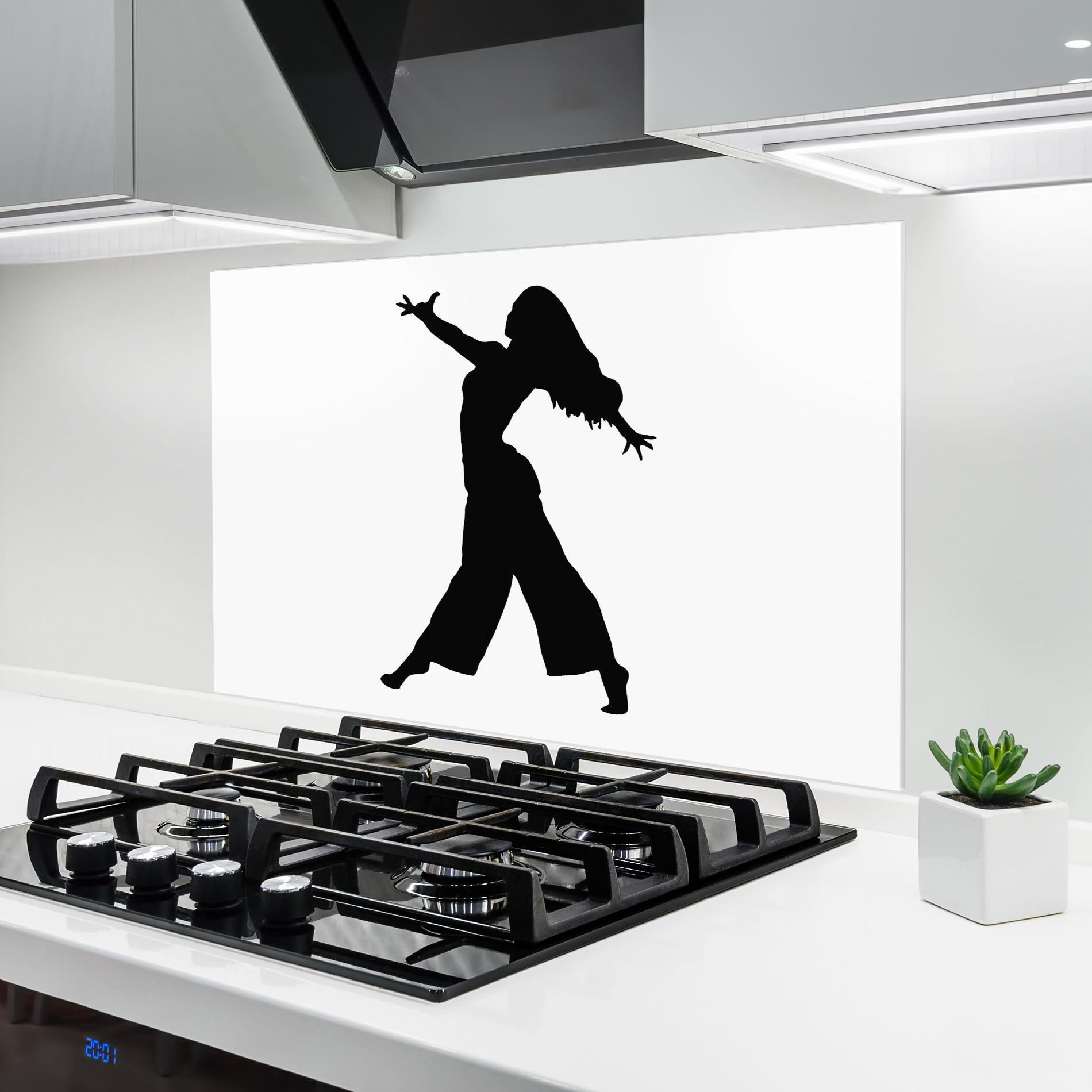 Küchenrückwand Glas Dance Silhouette mockup 6