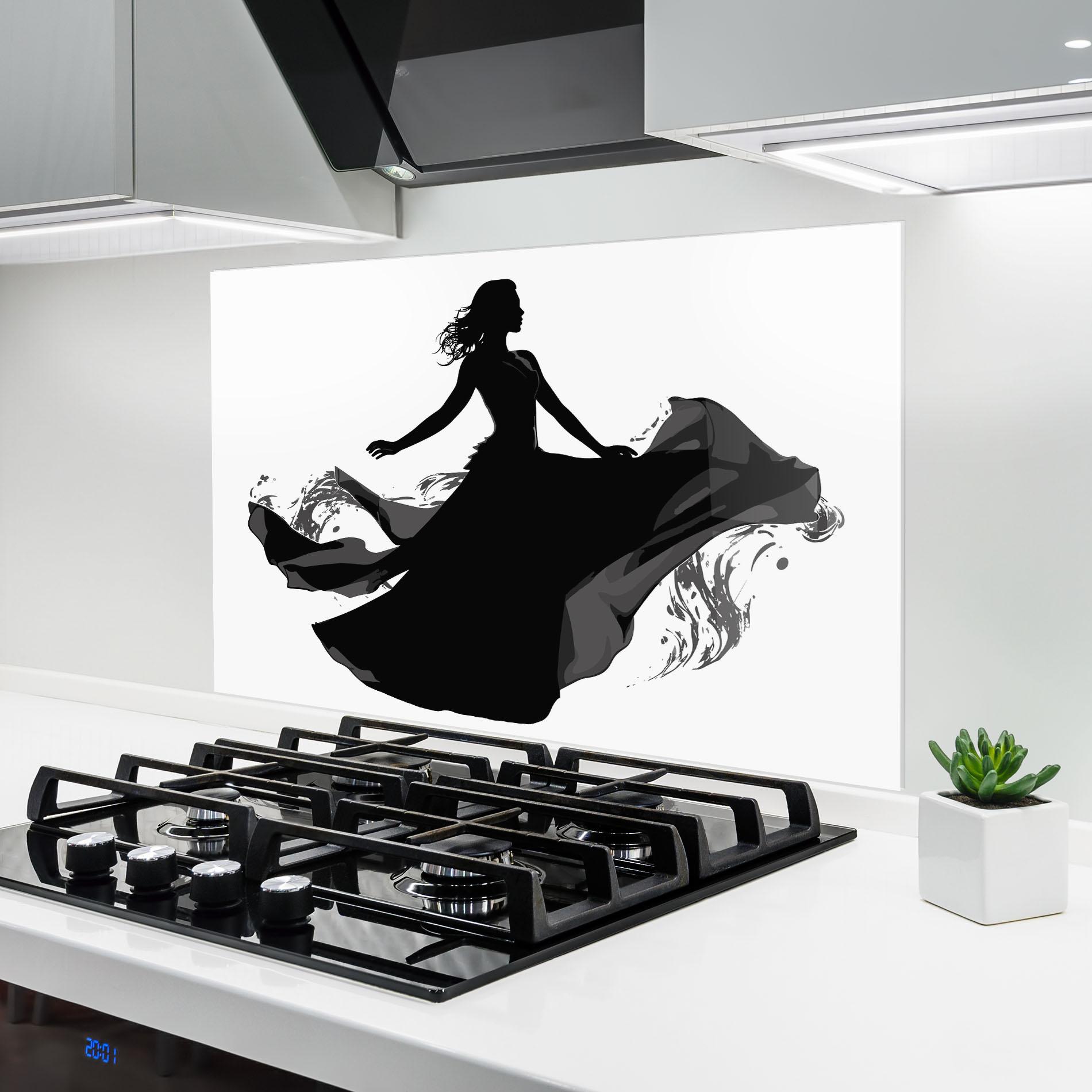 Küchenrückwand Glas Dress Jump mockup 6