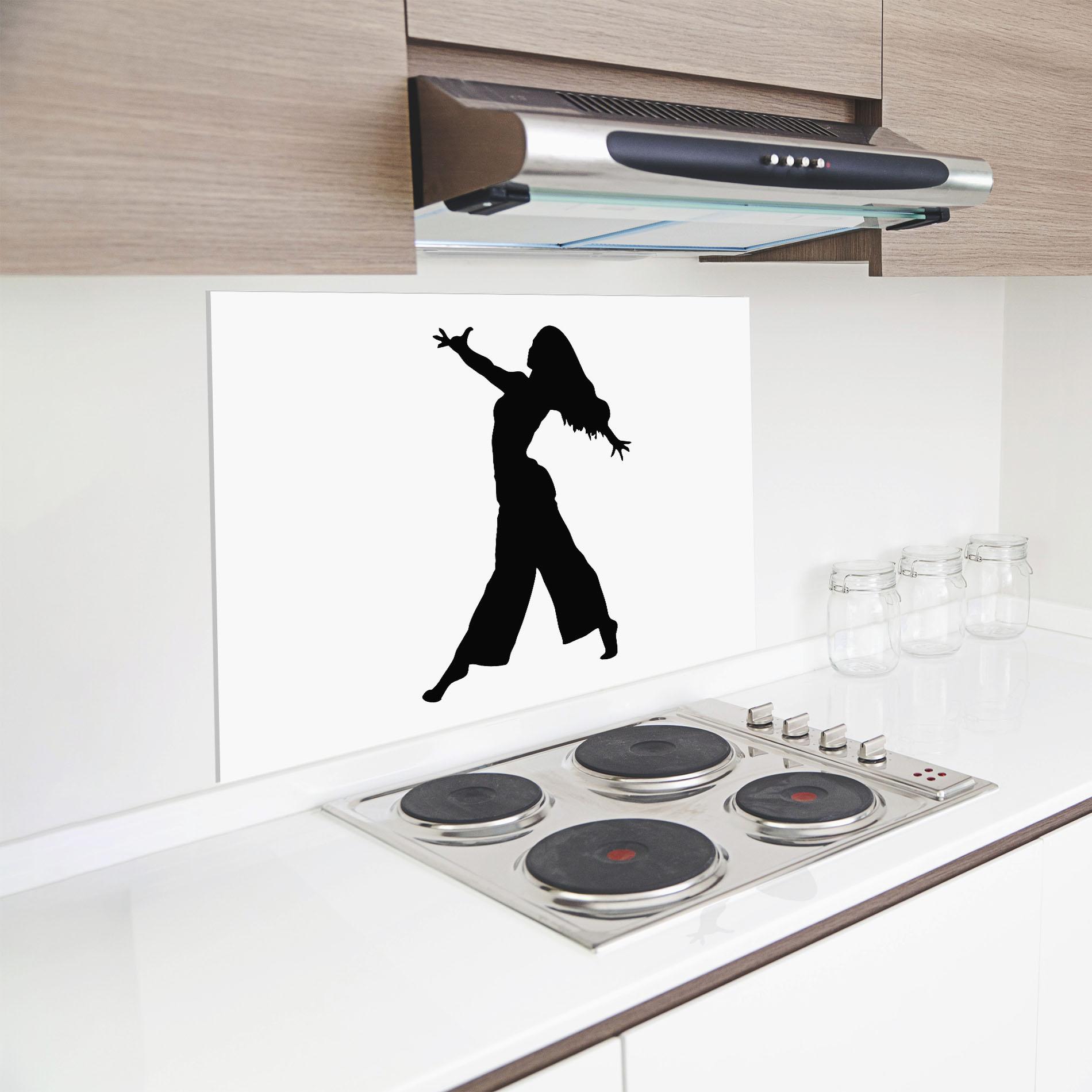 Küchenrückwand Glas Dance Silhouette mockup 8