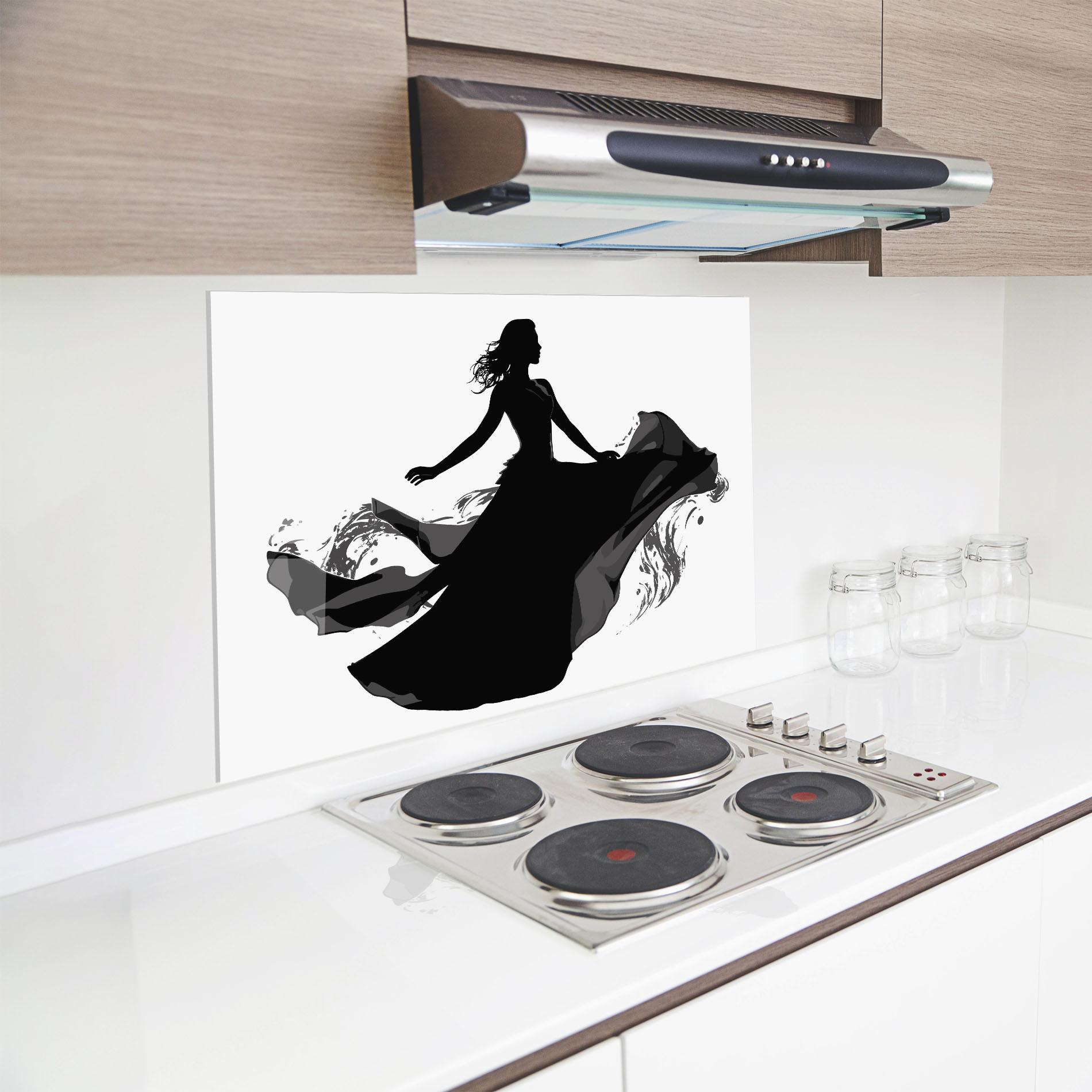 Küchenrückwand Glas Dress Jump mockup 8