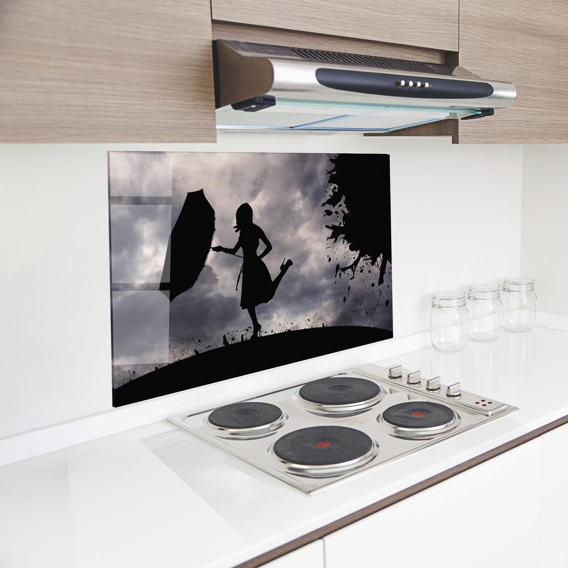 Küchenrückwand Glas Stormy Day mockup 8