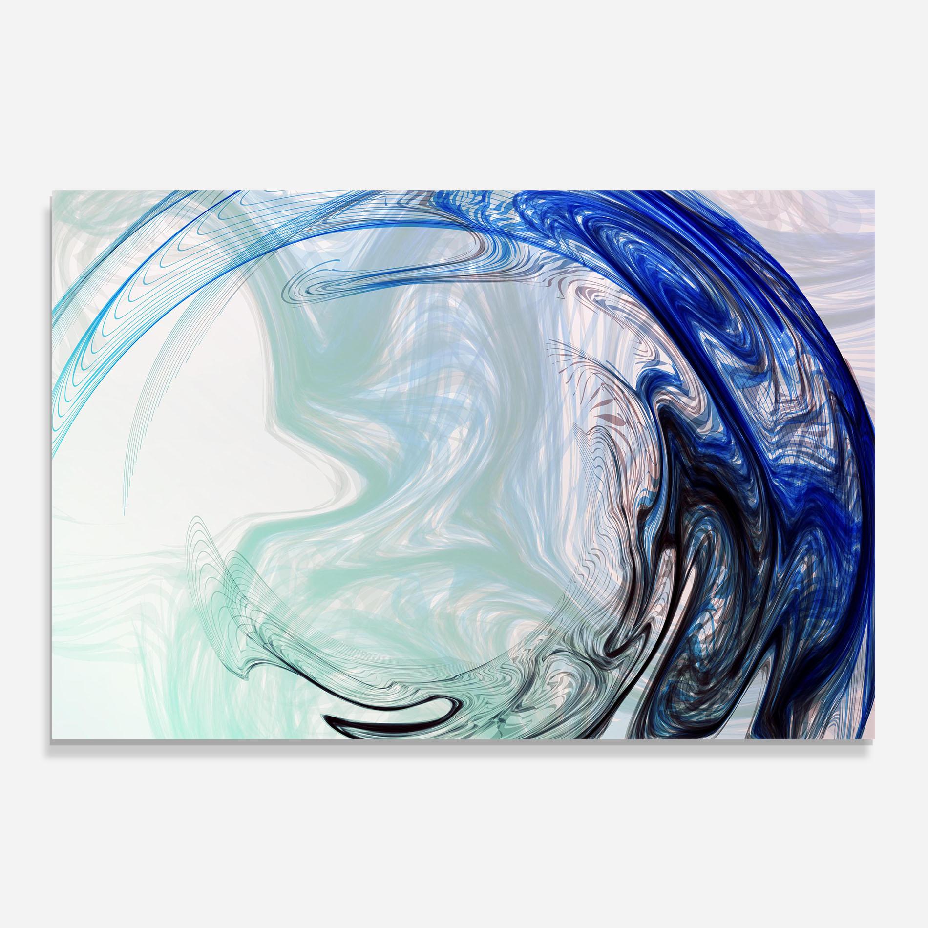 Küchenrückwand Glas Blue Black Art mockup 0