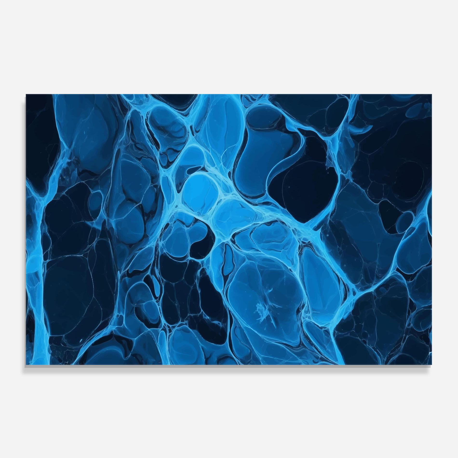 Küchenrückwand Glas Blue Shade Water mockup 0