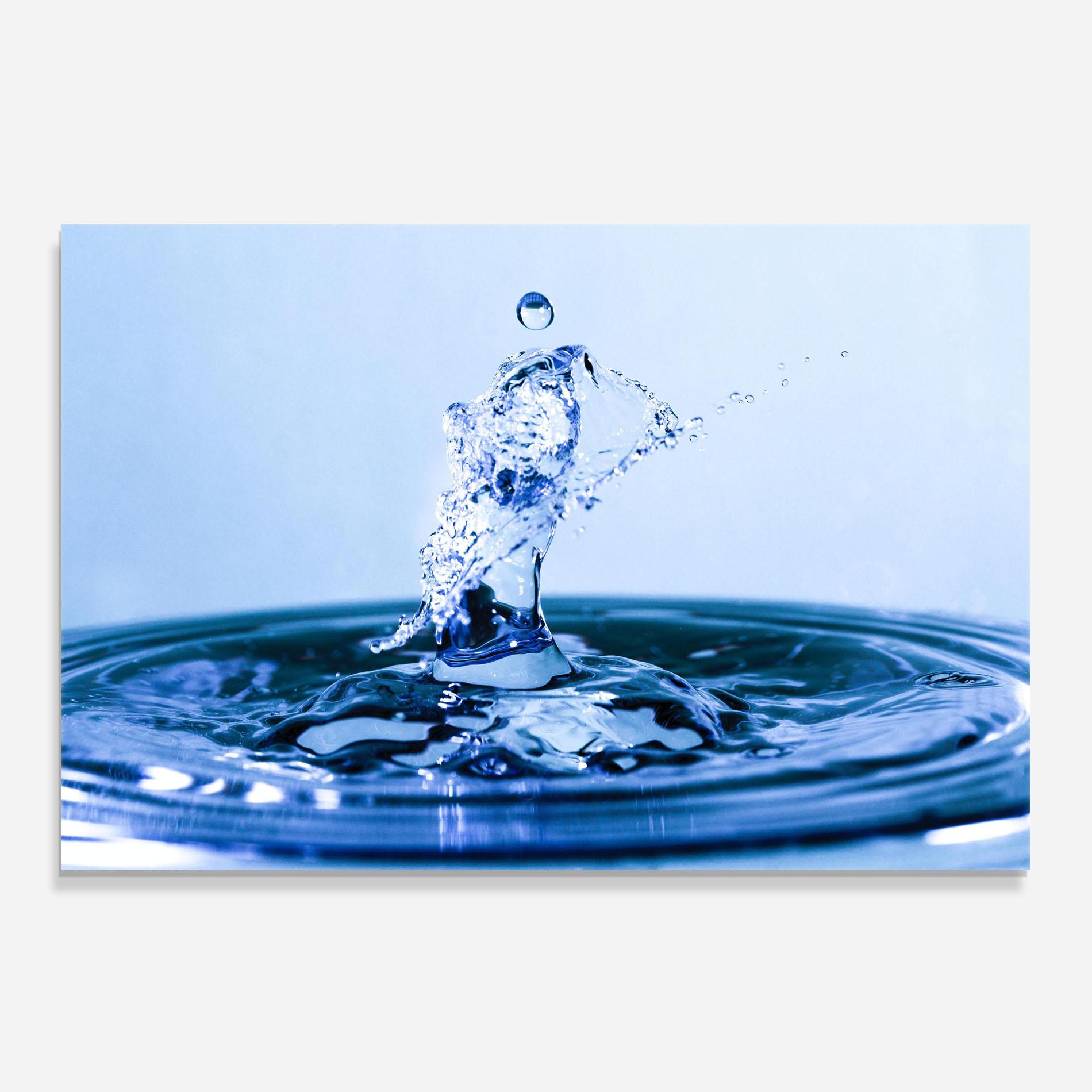 Küchenrückwand Glas Clear Water Splash mockup 0