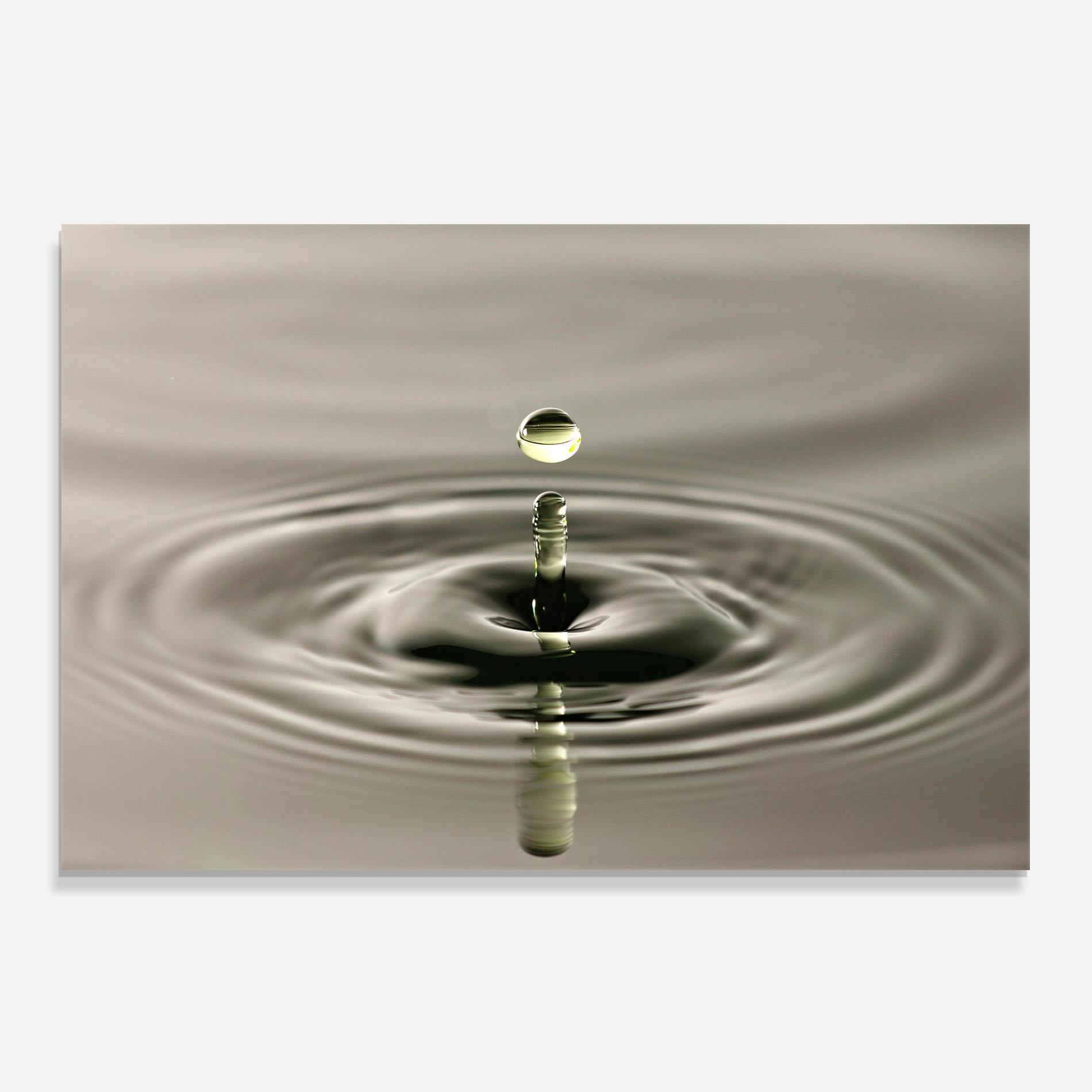 Küchenrückwand Glas Green Water Drop mockup 0