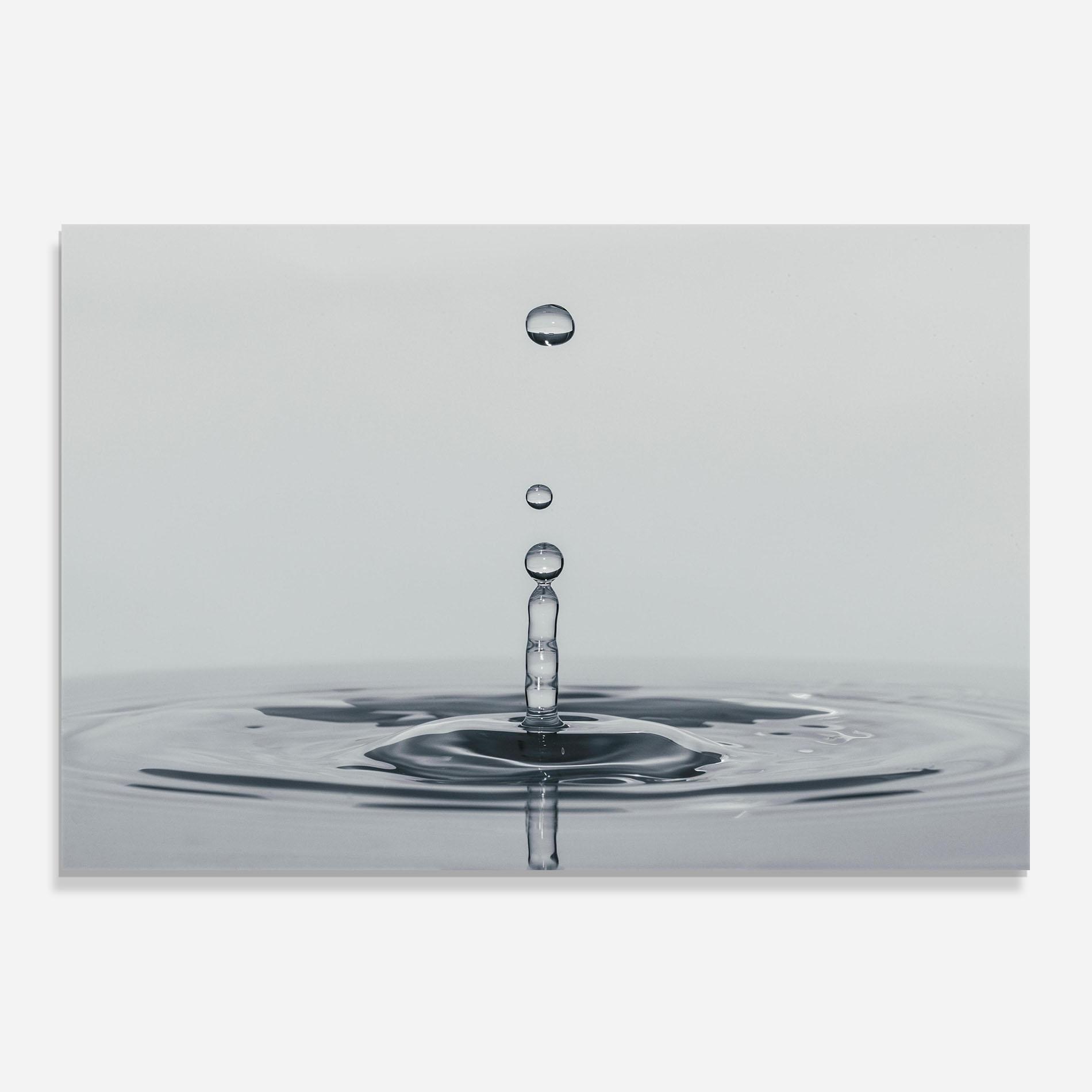 Küchenrückwand Glas Grey Water Drop mockup 0