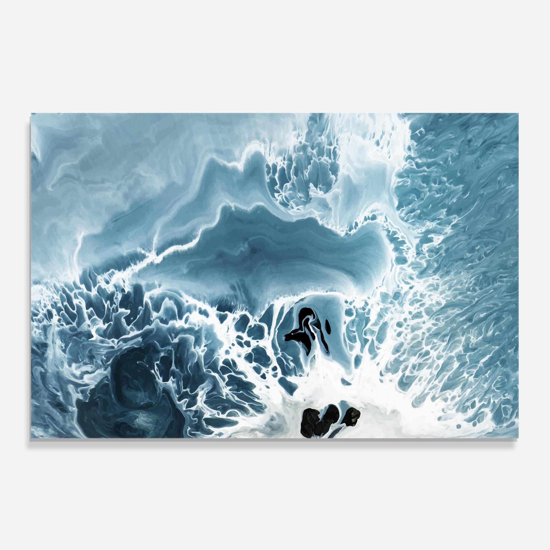 Küchenrückwand Glas Light Blue Ocean mockup 0