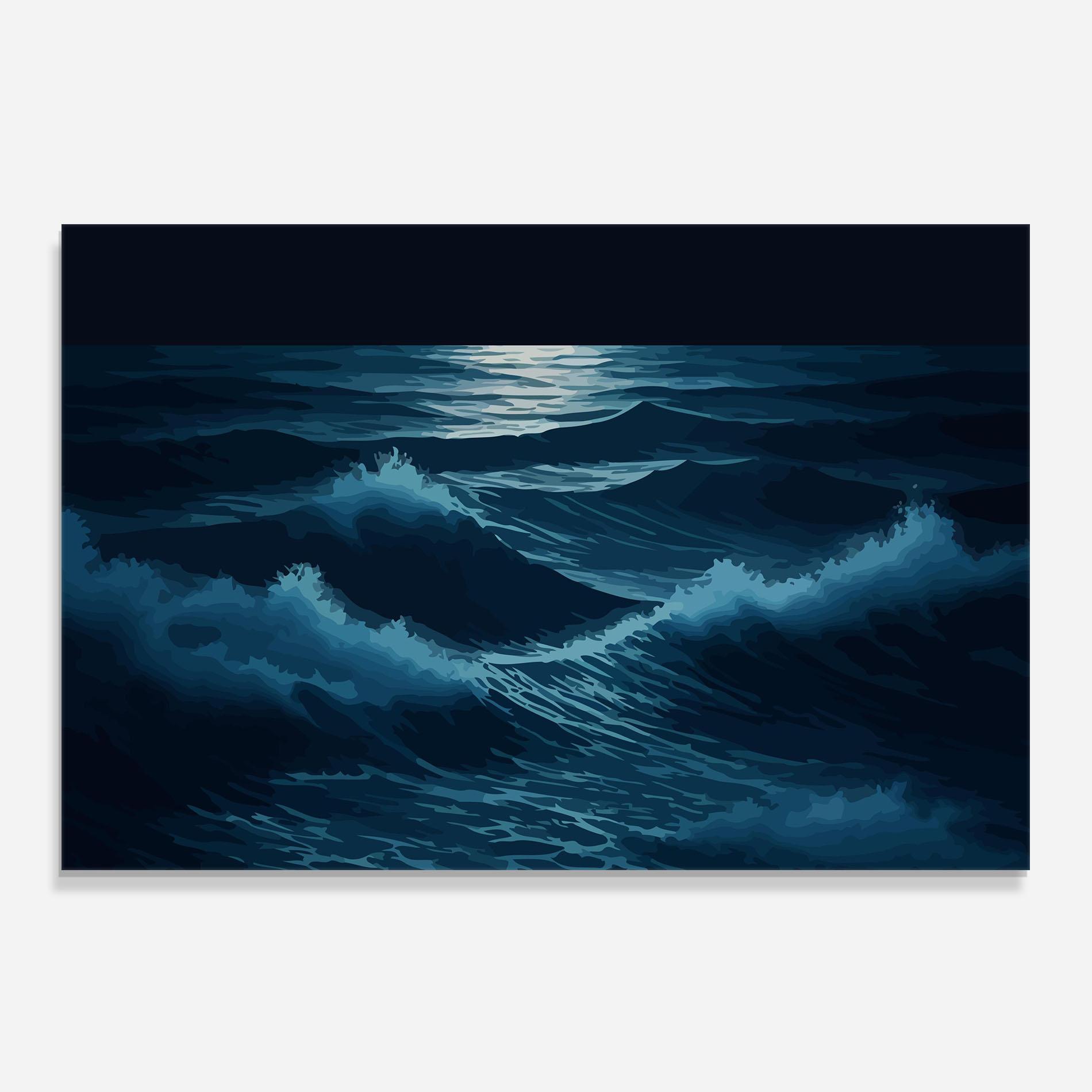 Küchenrückwand Glas Ocean Wave mockup 0