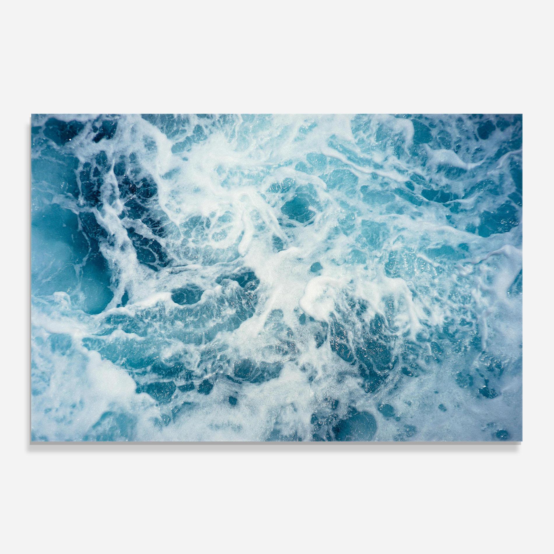 Küchenrückwand Glas White Water Wave mockup 0
