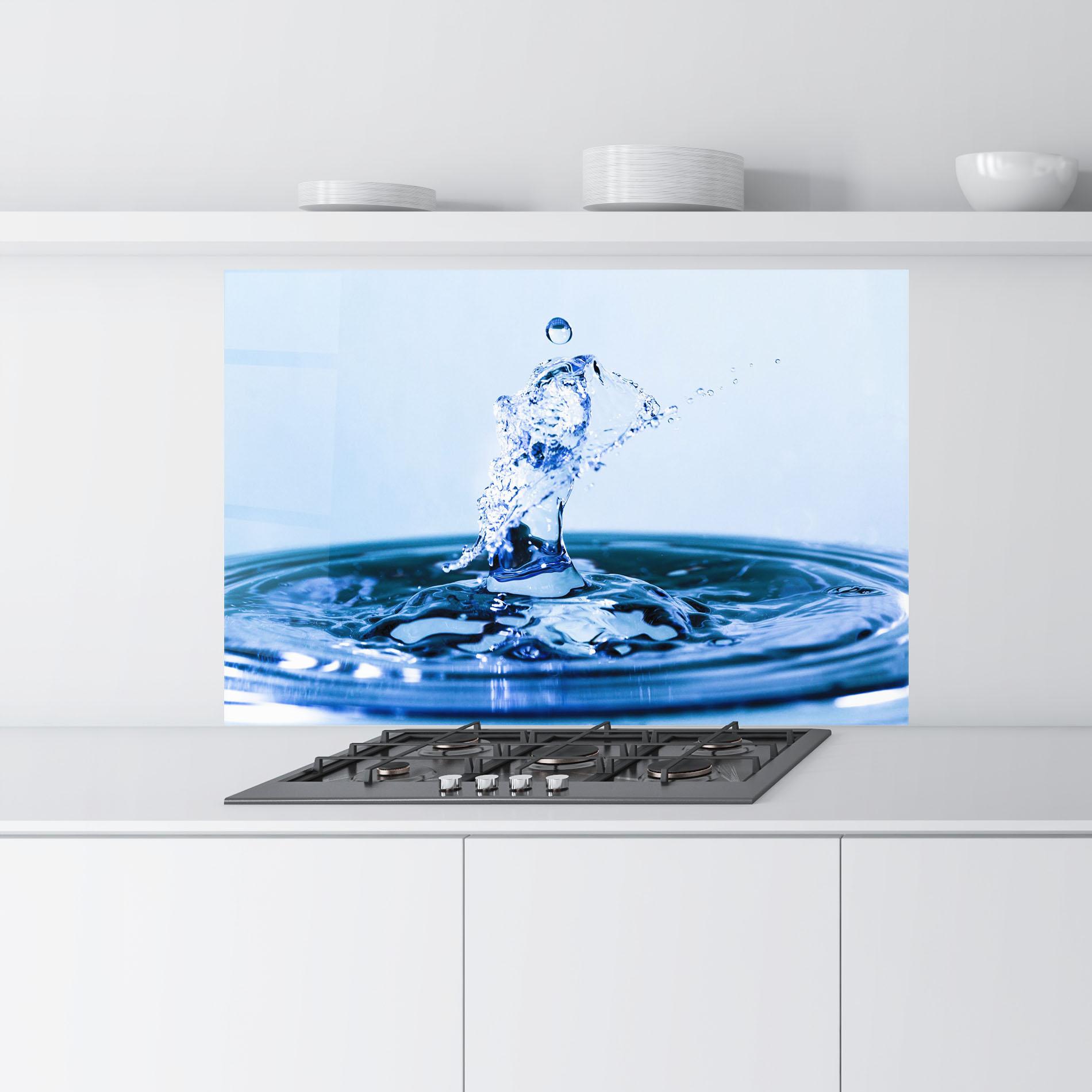 Küchenrückwand Glas Clear Water Splash mockup 9