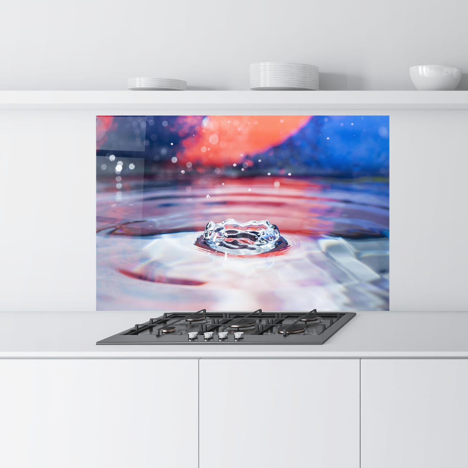 Küchenrückwand Glas Colorful Water Surface mockup 9