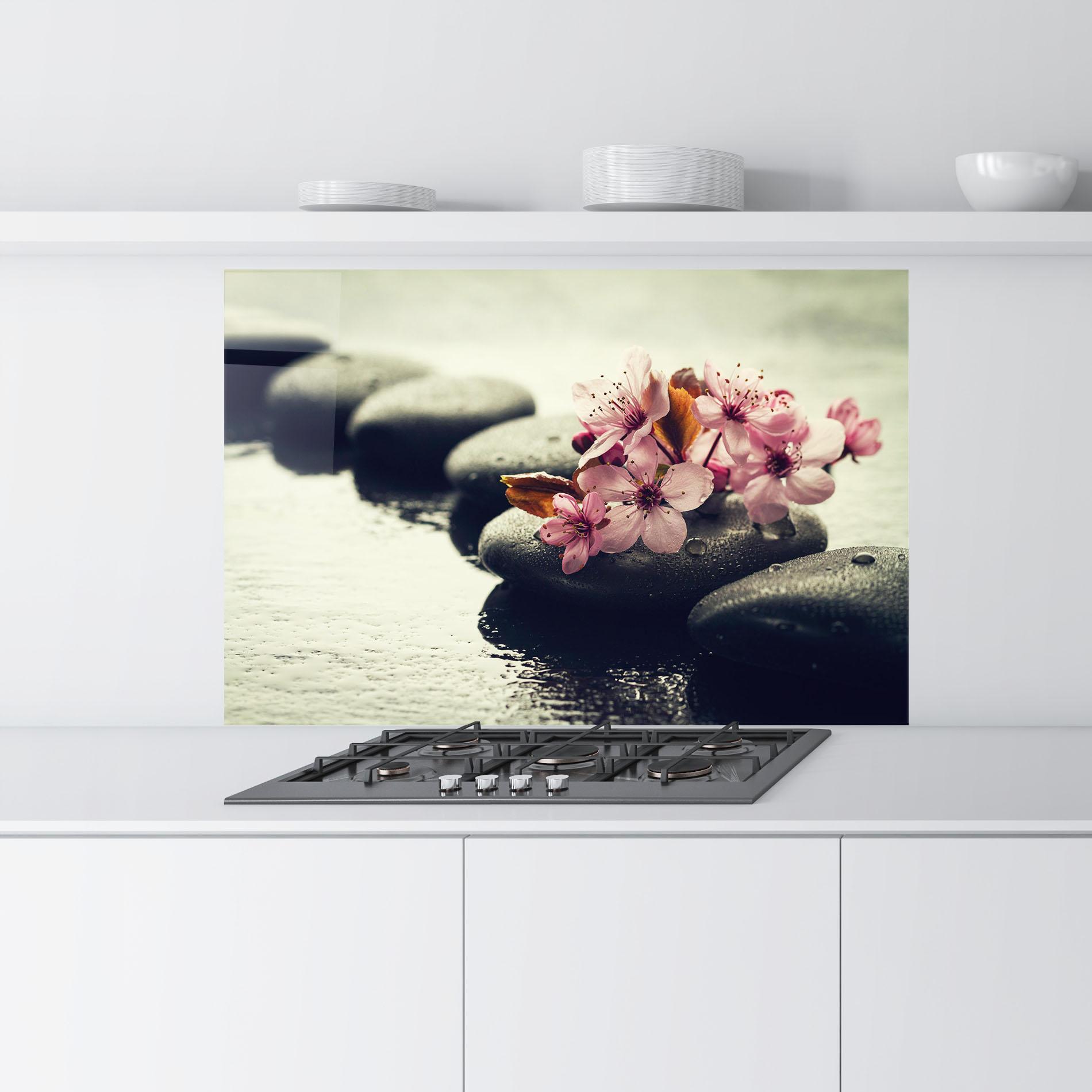 Küchenrückwand Glas Hot Spa Flowers mockup 9
