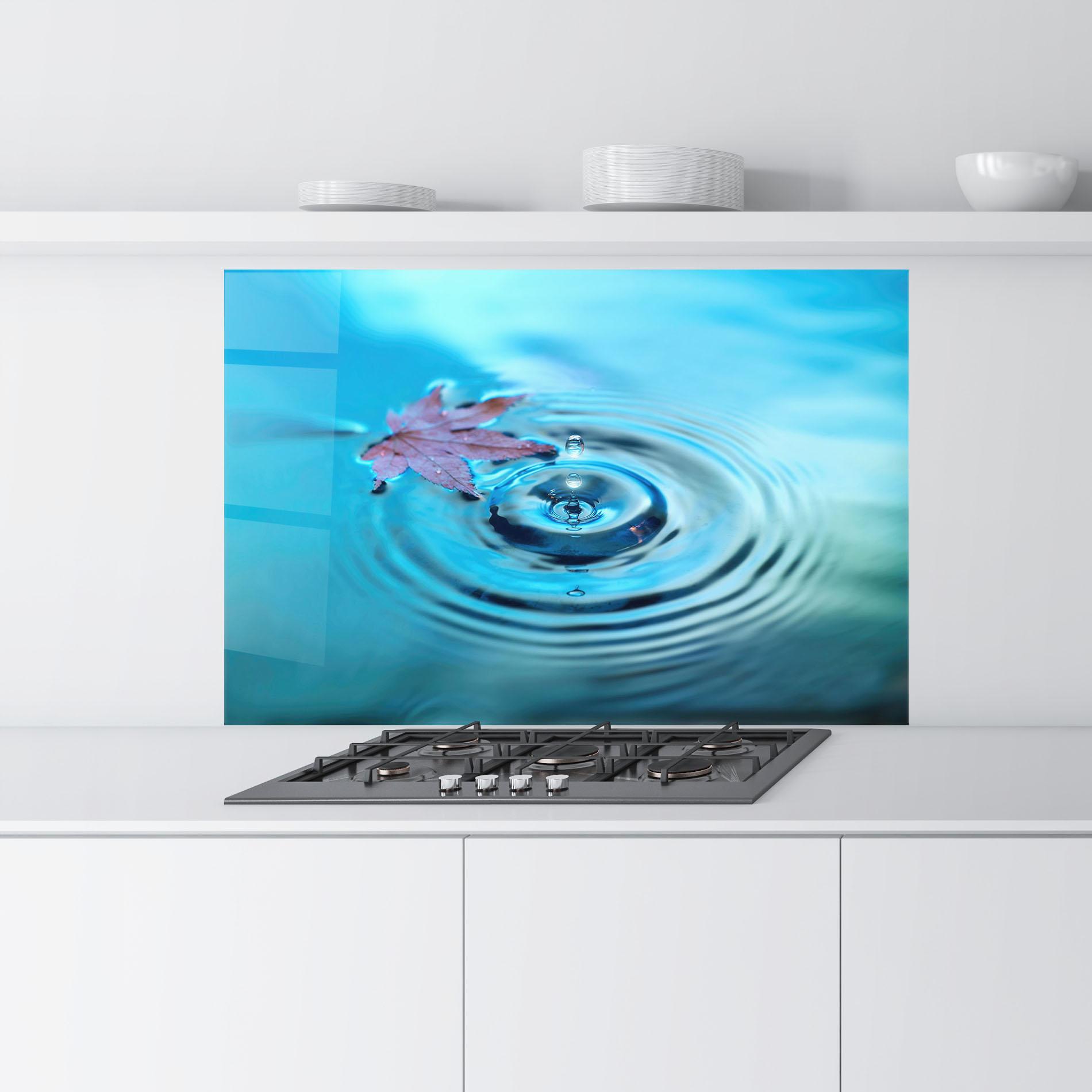 Küchenrückwand Glas Red Leaf Floating mockup 9