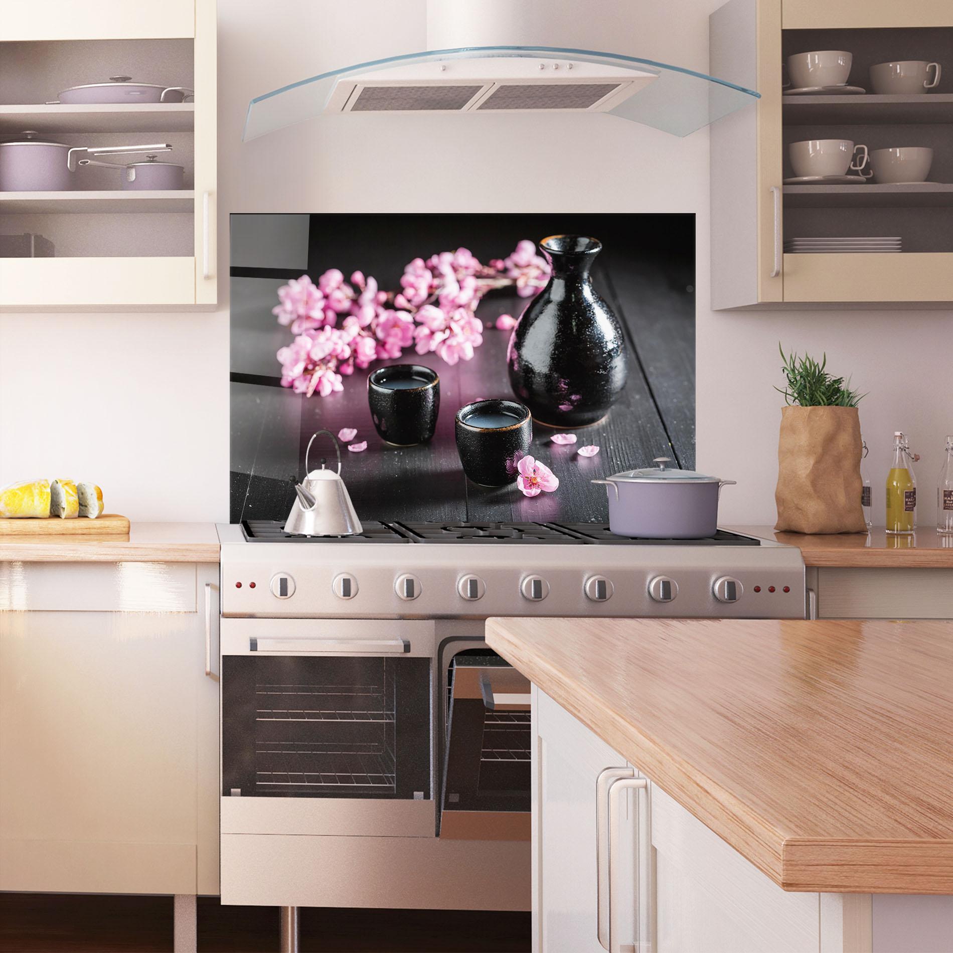 Küchenrückwand Glas Pink Drink Cup mockup 1