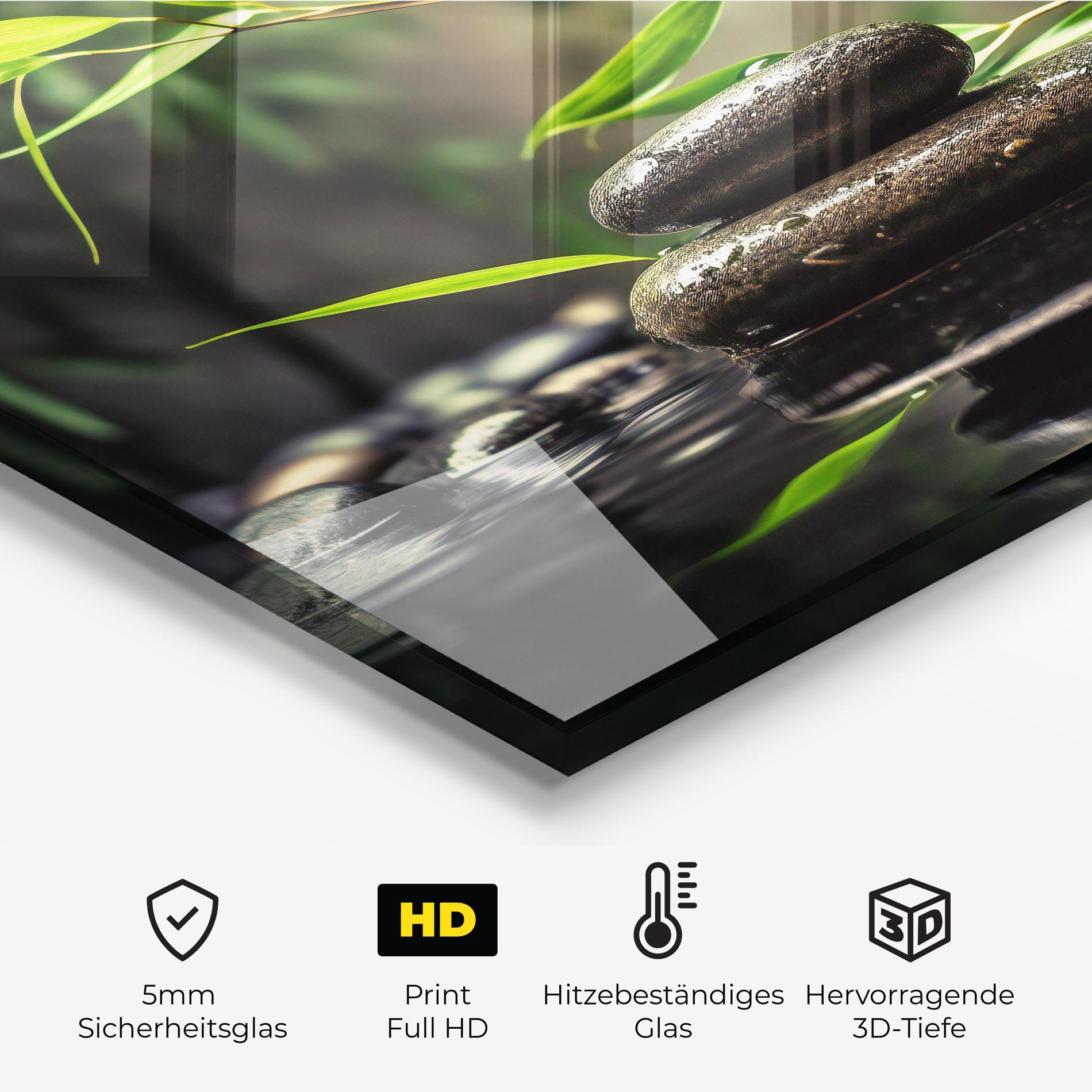 Küchenrückwand Glas Bamboo Plant Water mockup 2